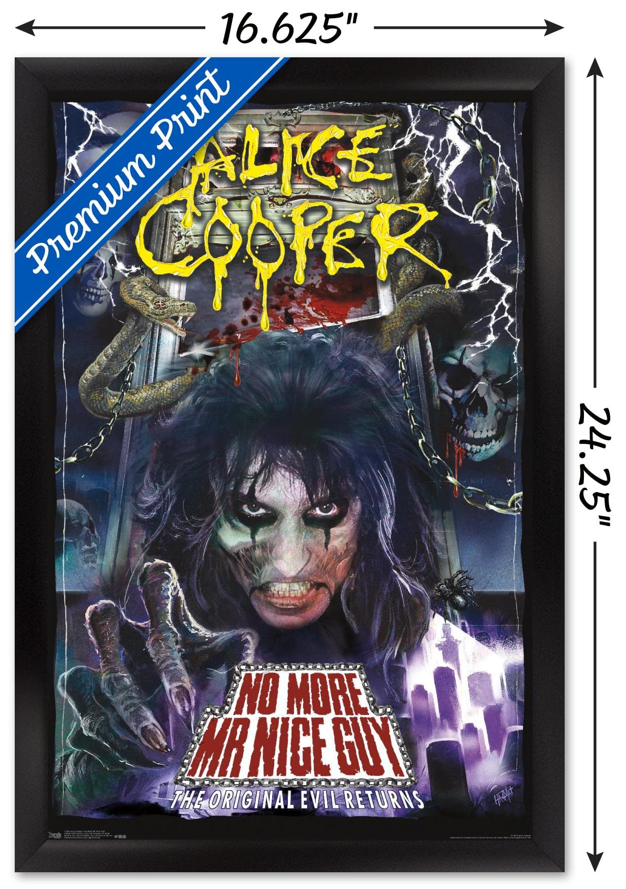 Trends International Alice Cooper - No More Mr. Nice Guy Wall Poster, 14.725'' X 22.375'', Black Framed Version