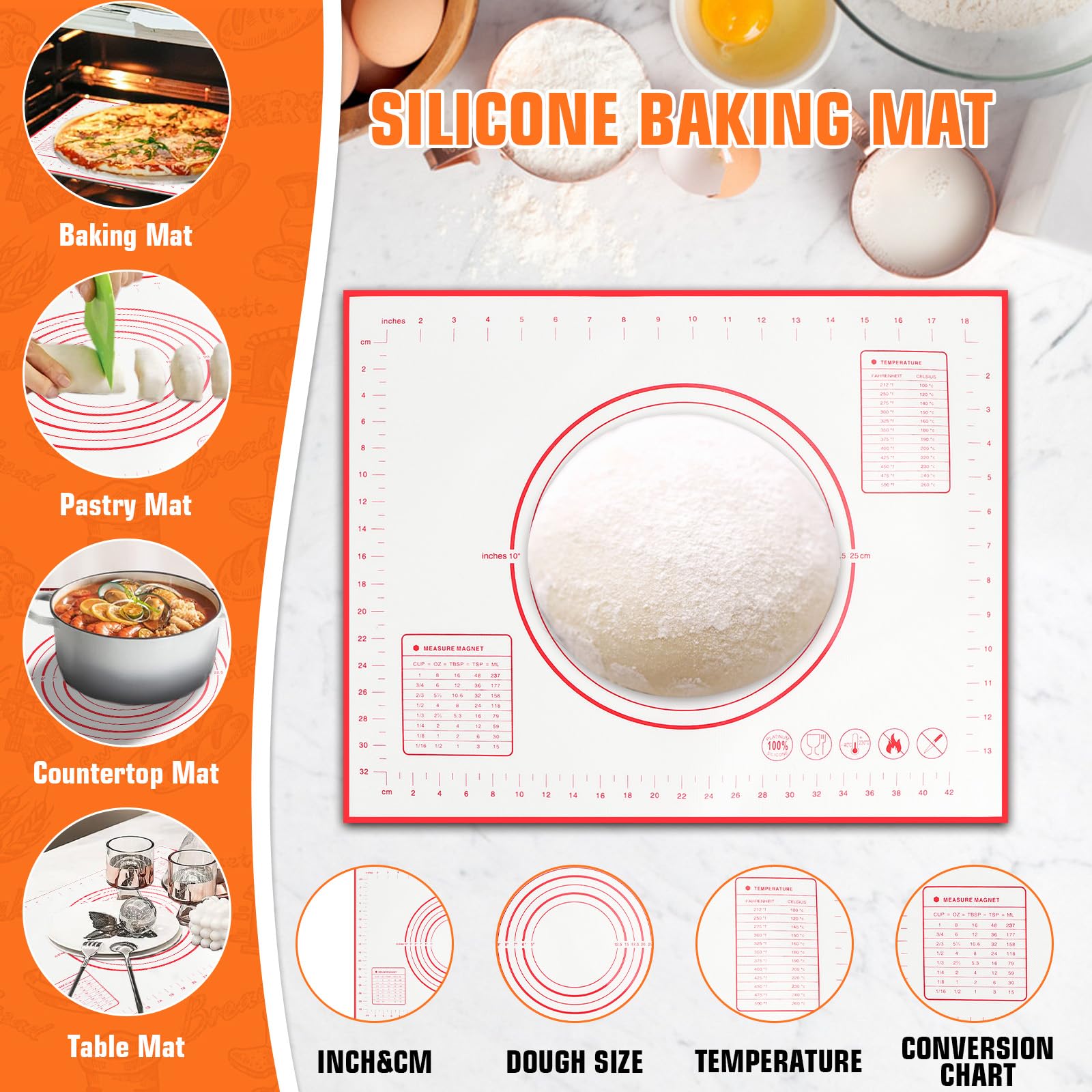 Biscuit Cutter Set,9PCS Stainless Steel Pastry Blender Set with Pastry Cutter,5PCS Biscuit Cutter,Dough Cutter,Baking Mat and Fi