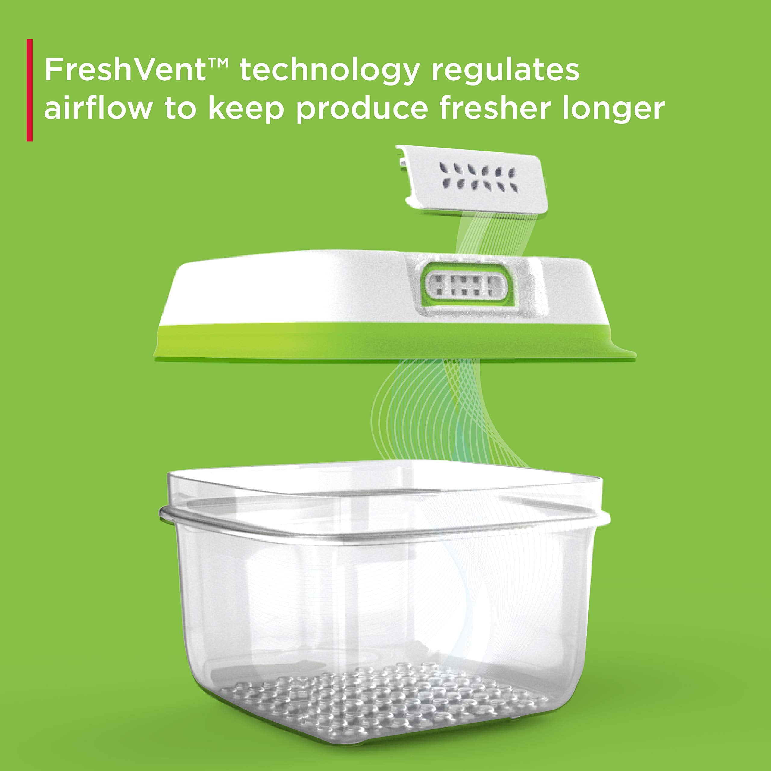 Rubbermaid FreshWorks Saver  Medium Produce Storage Containers  2-Pack  7.2 Cup  Clear