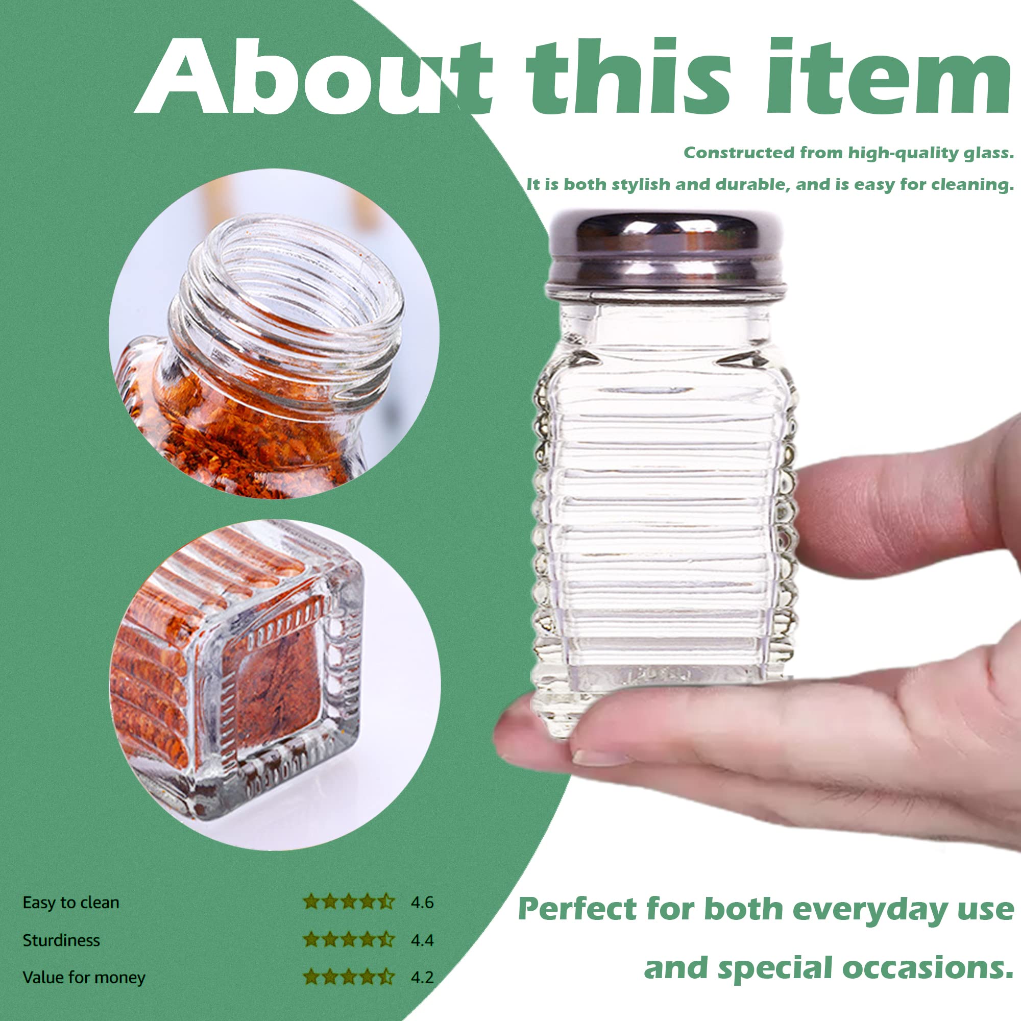 1St Choice Salt And Pepper Shakers With Stainless Tops Set Of 2 (Striped Rectangular Shakers)