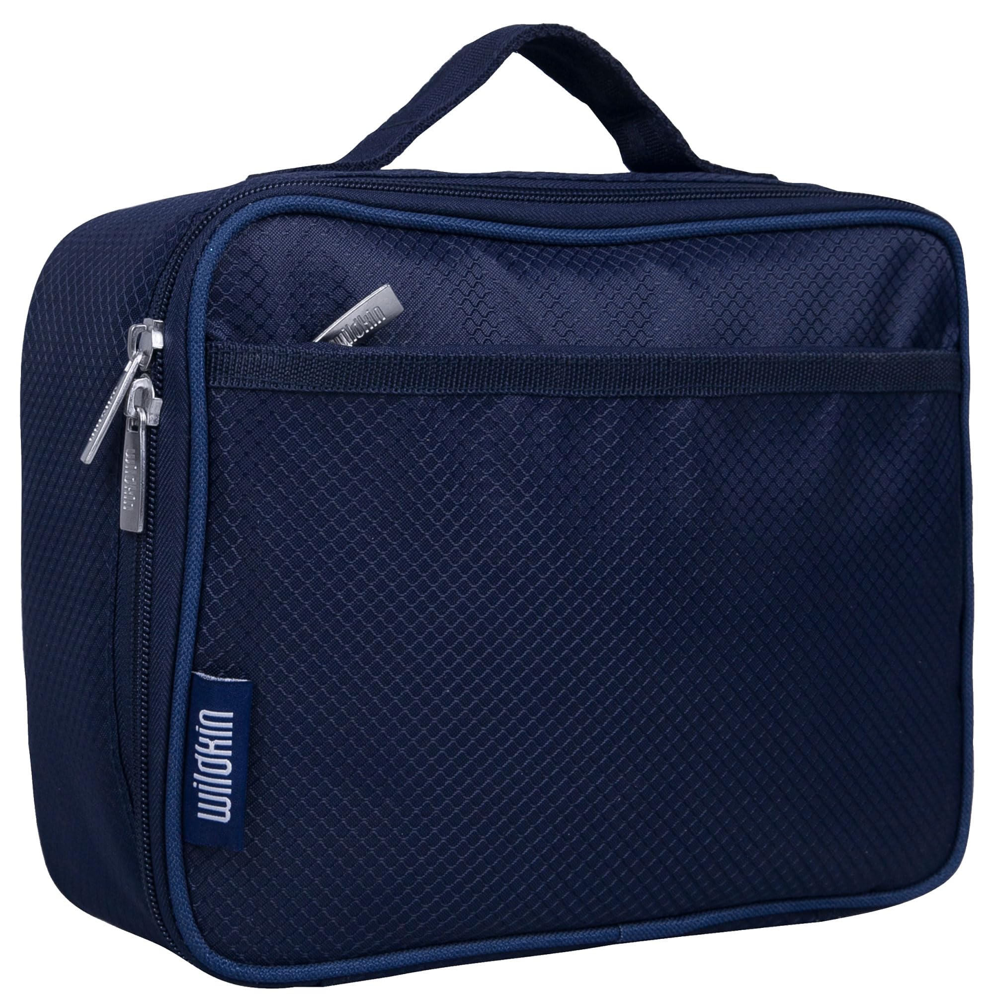 Wildkin Kids Insulated Lunch Box - Durable And Reusable For School & Travel - Rip-Stop Blue