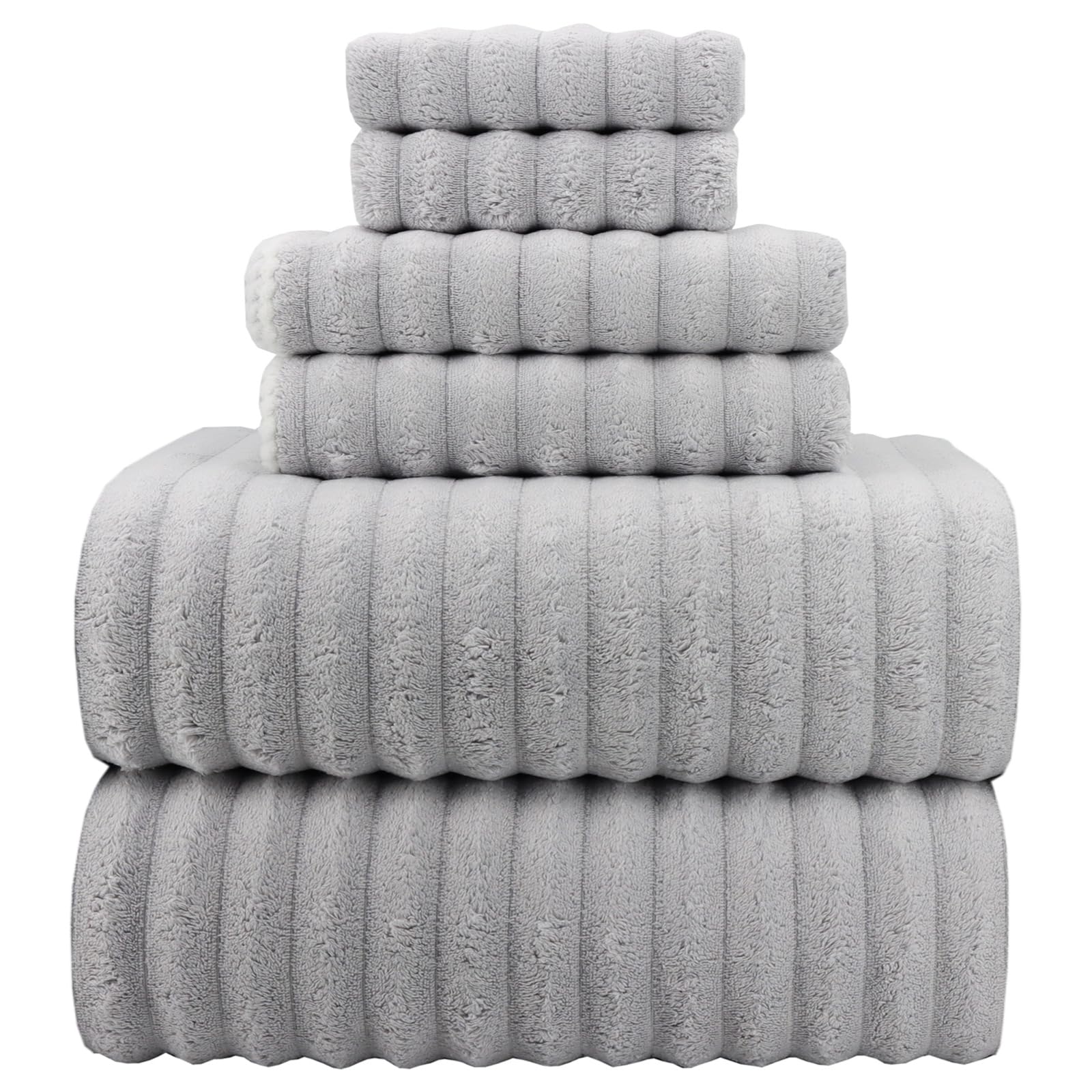Ytyc 39X78 Inches Oversized Bath Sheets Towels Set Of 6 Large Towels For Bathroom Luxry Plush Super Soft Absorbent Stripe Hangin