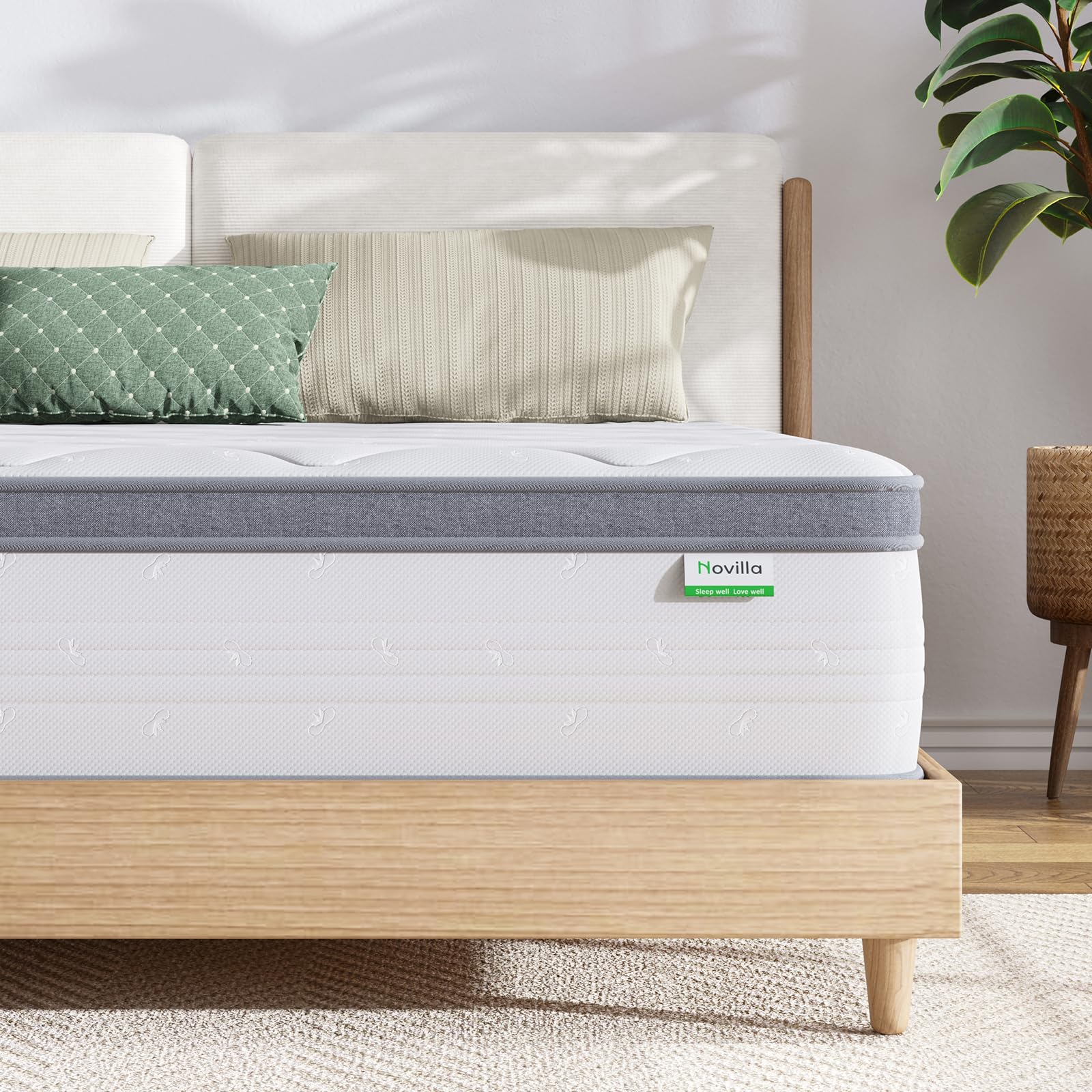 Novilla King Mattress 14 Inch, Hybrid Mattress in a Box with Individual Pocket Spring for Motion Isolation, Supportive & Pressur