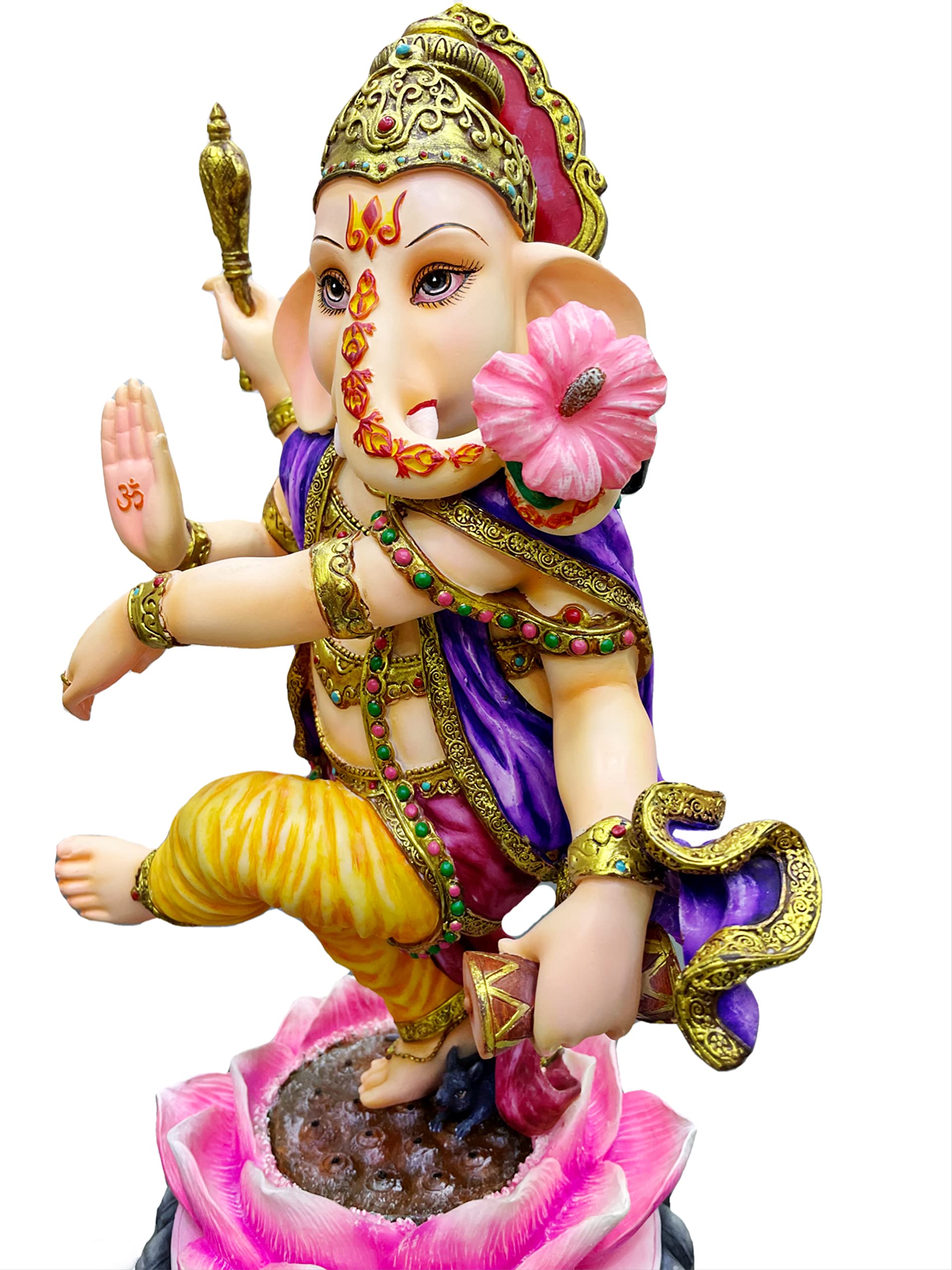 Sri Krishna Culture-New Very Large Beautiful Dancing Ganesh For Home Decoration-Height-20 Inches-Multicoloured-Resin