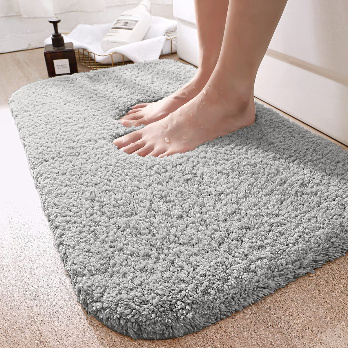 Dexi Bathroom Rug Mat, Extra Soft And Absorbent Bath Rugs, Washable Non-Slip Carpet Mat For Bathroom Floor, Tub, Shower Room (43