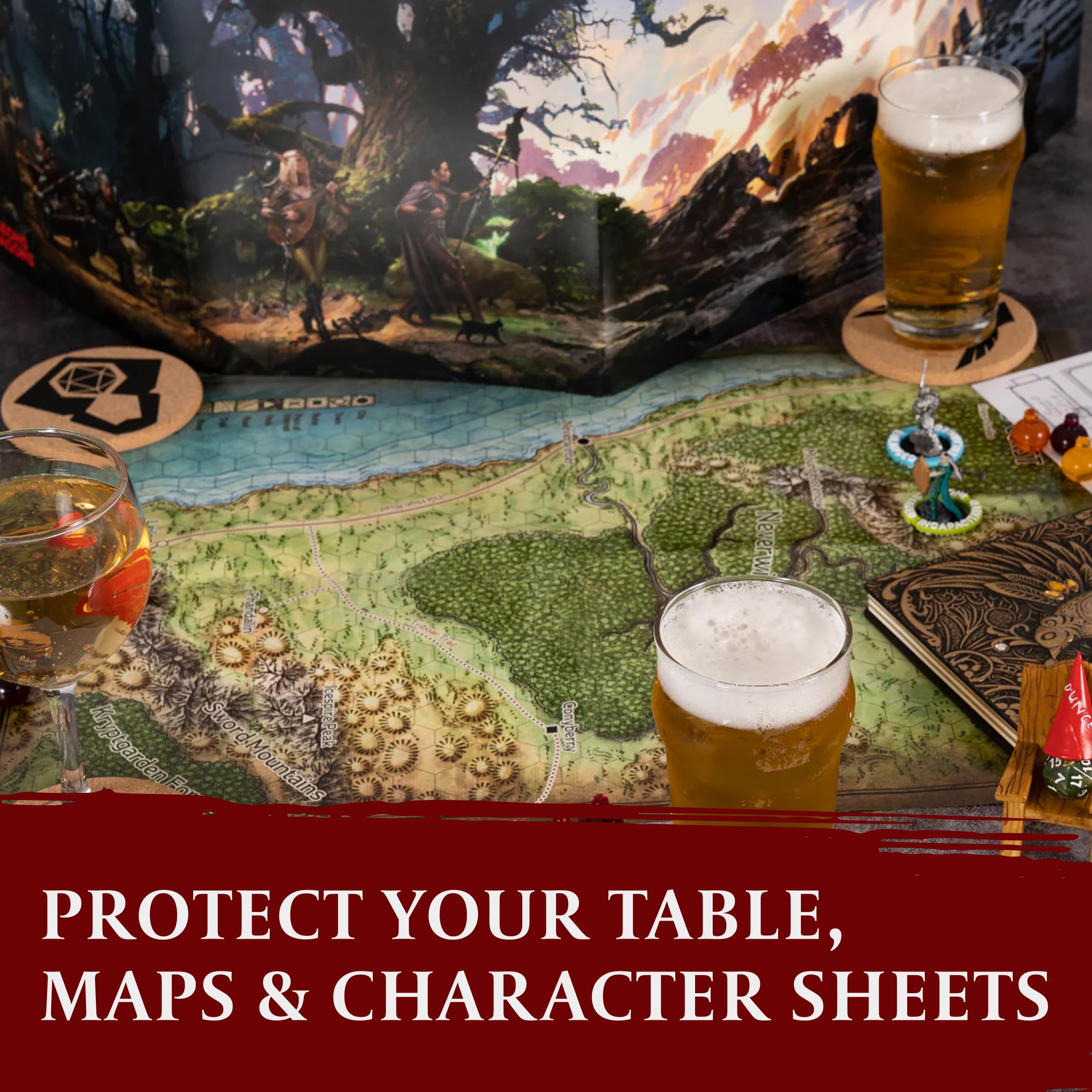 Hq Cork Dnd Coasters - Set Of 12 Class +1 Dm Icon Coasters - Great Nerdy Gift For D&D Players, Gamers, Dm, Men Or Women- Dungeon