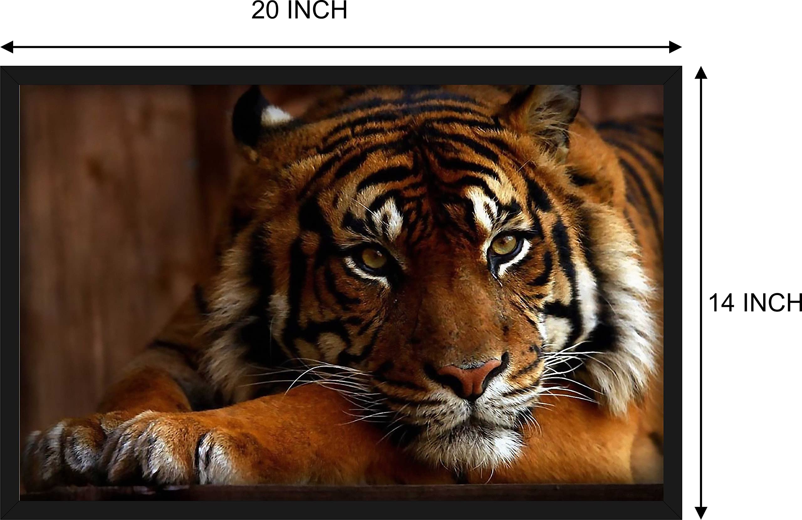 Hk Prints Tiger Painting With Frame 14X20 Inch