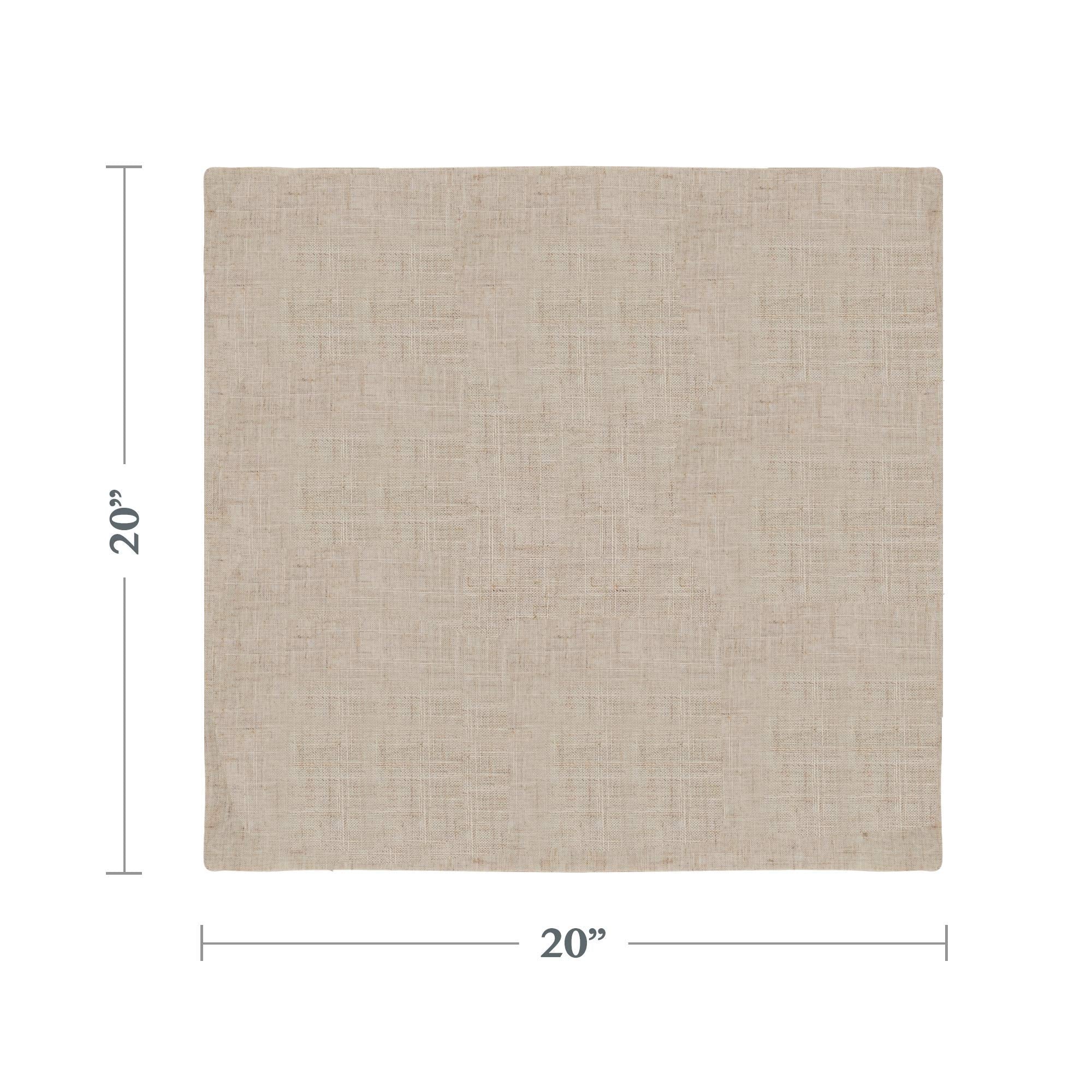 Saro Lifestyle Solid Color Poly And Linen Blend Toscana Napkins With No Hemstitch Border (Set Of 12), Natural, 20''