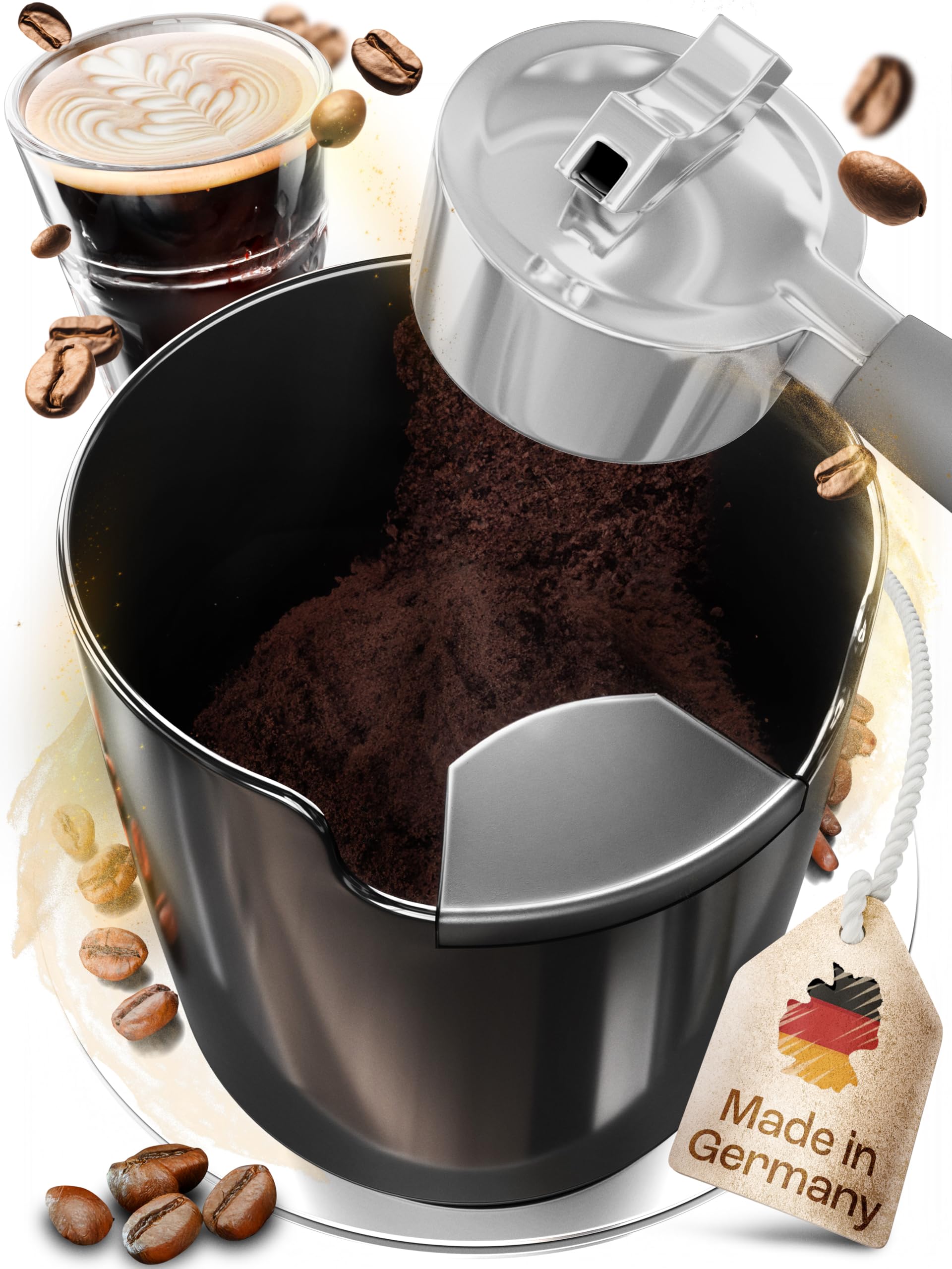 homeffect Coffee Knock Box - Innovative Espresso Accessory, 4.8"x4.8"x4.6", Black, Model AB0001