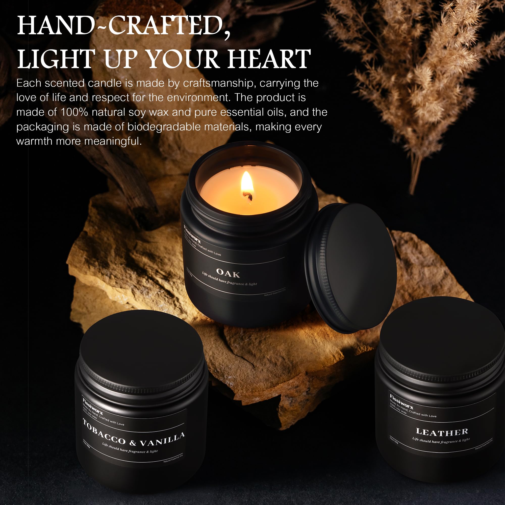 9 Pack Scented Candles Set Gifts for Men, Aromatherapy Candle Set with Scents (Sandalwood Rose/Lemon Citrus & Verbena/Bergamot)-