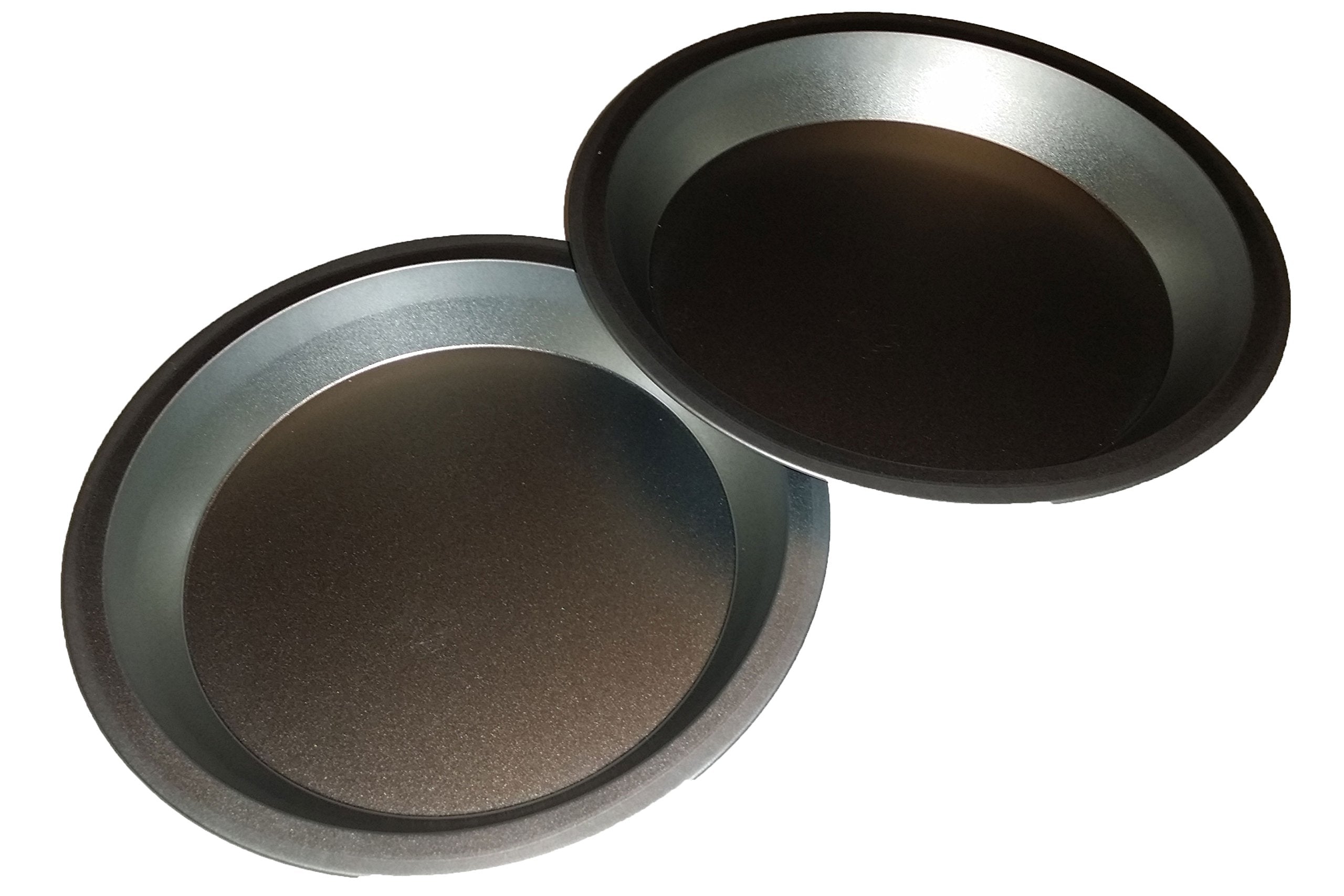Two 9 Inch Pie Pans A Heavy Weight Steel None Stick Bakeware Set With Even Heating (Standard Version)