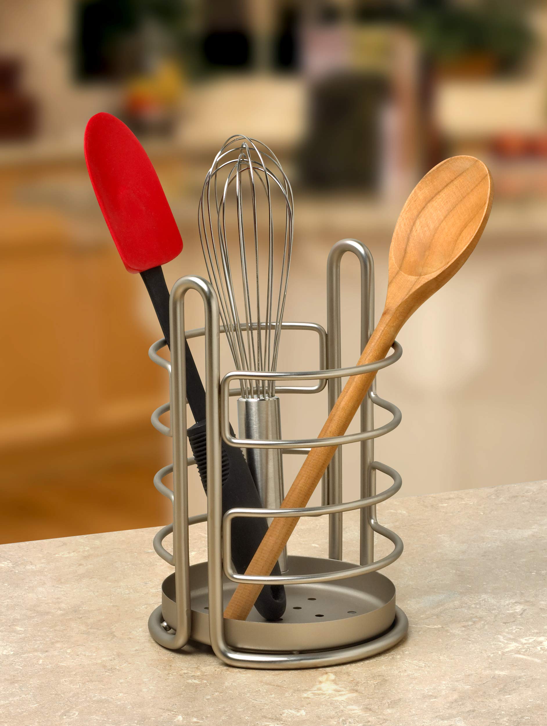 Spectrum Diversified Euro Utensil Holder, Satin Nickel