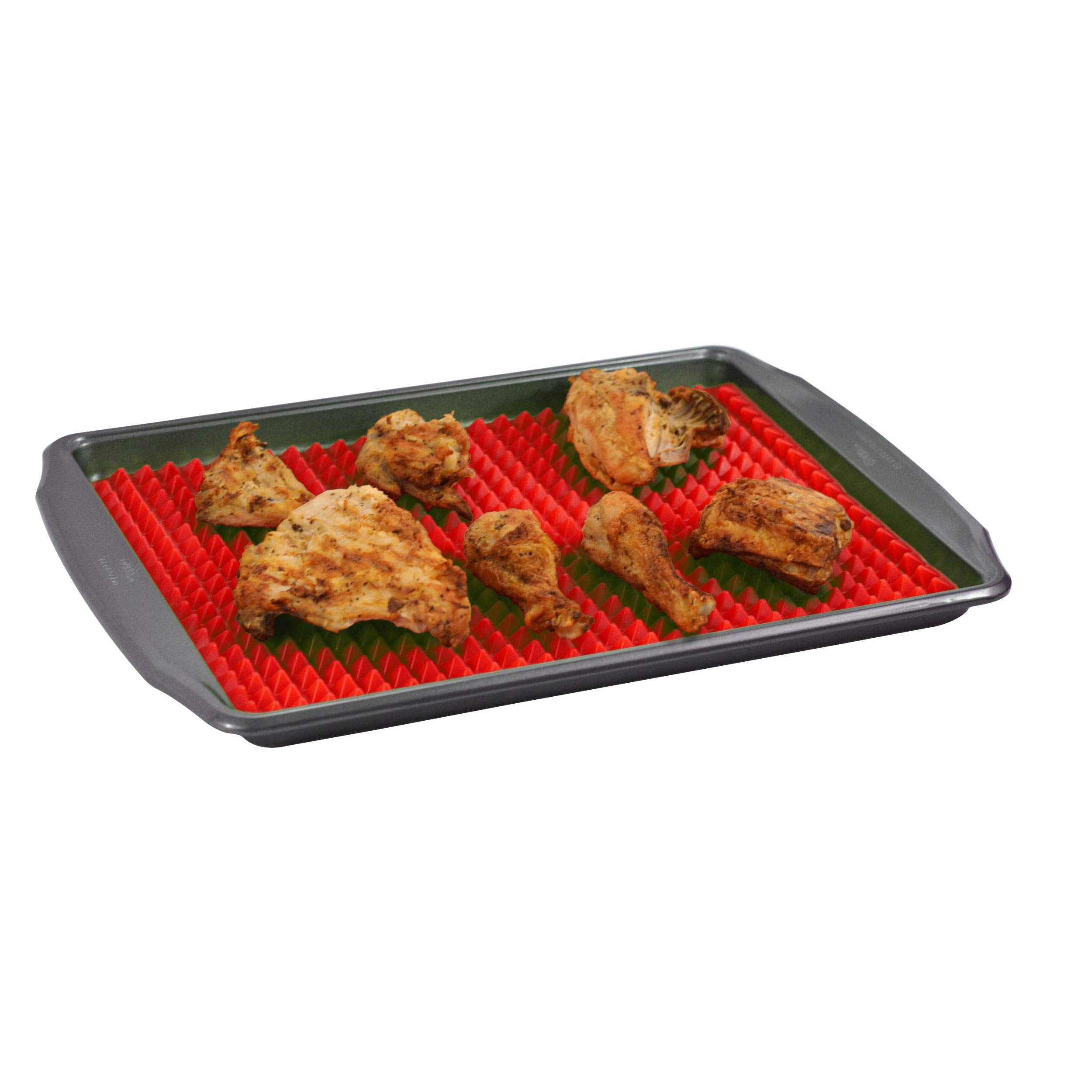 Southern Homewares Healthy Homewares Raised Silicone Baking Sheet Non-Stick Cooking Mat Oven Tray Liner Red