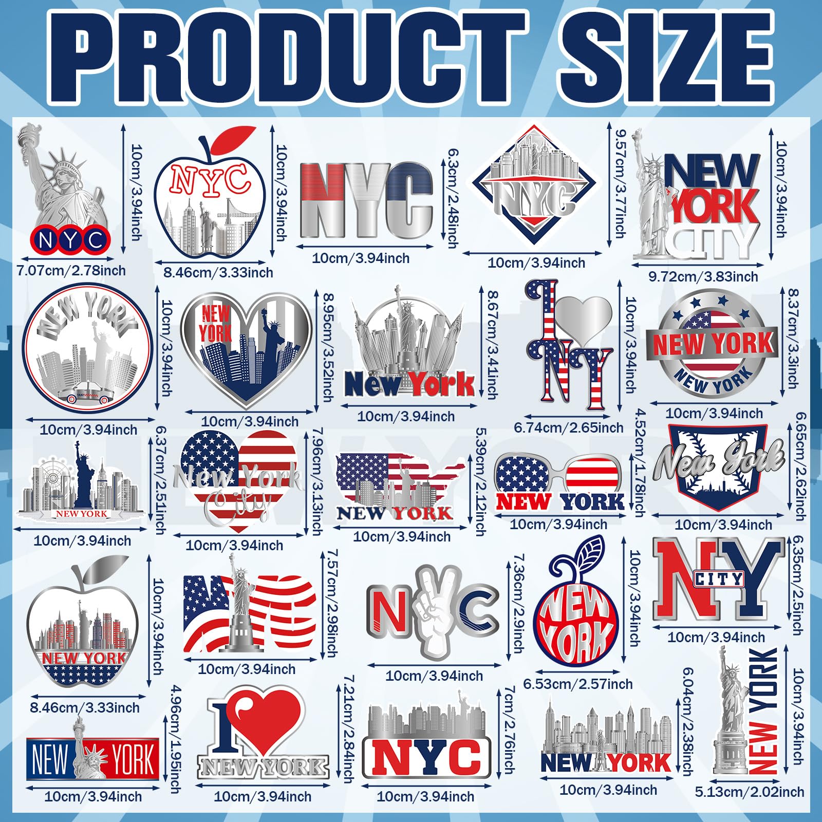Fabbay 25 Pcs New York Fridge Magnet Magnetic New York Refrigerator Stickers New York Magnet New York Souvenirs Gifts Refrigerat