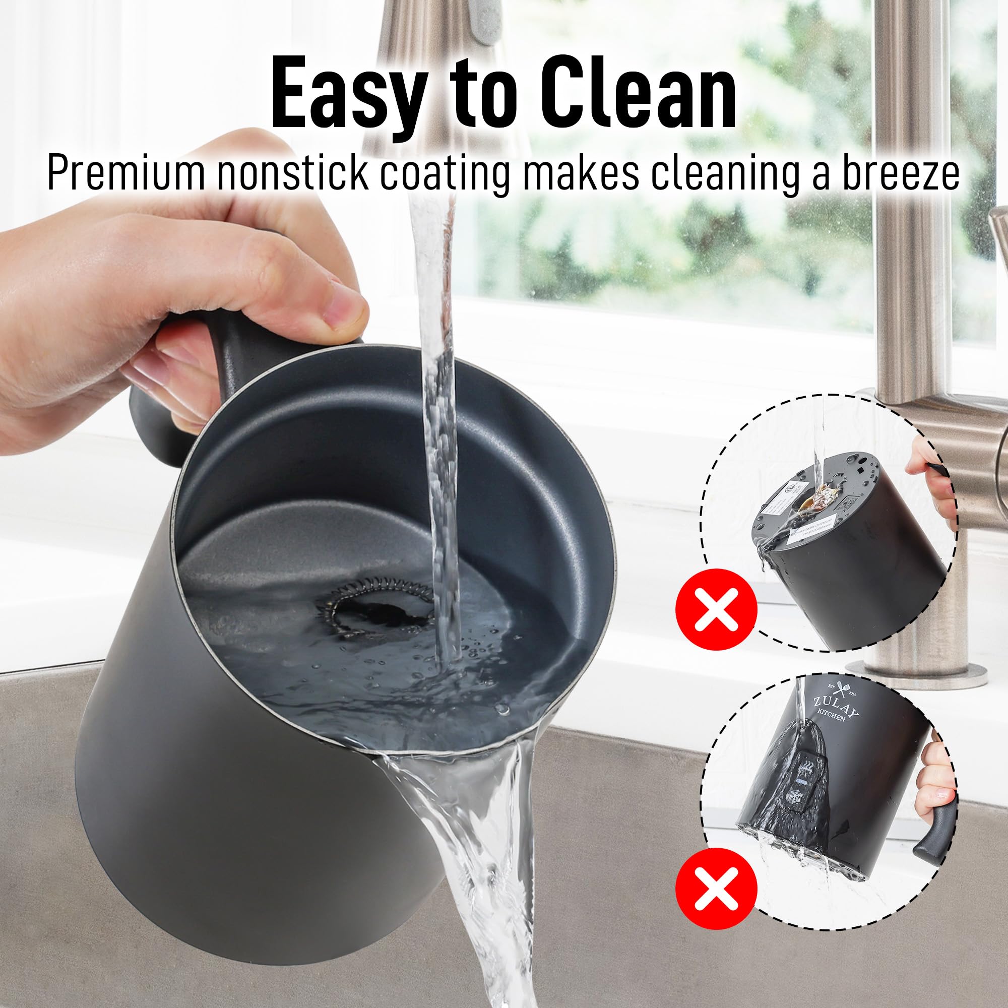 Zulay 4-In-1 Milk Frother And Steamer - Automatic Hot And Cold Foam Maker With Auto Shut Off & Temperature Control For Coffee, L