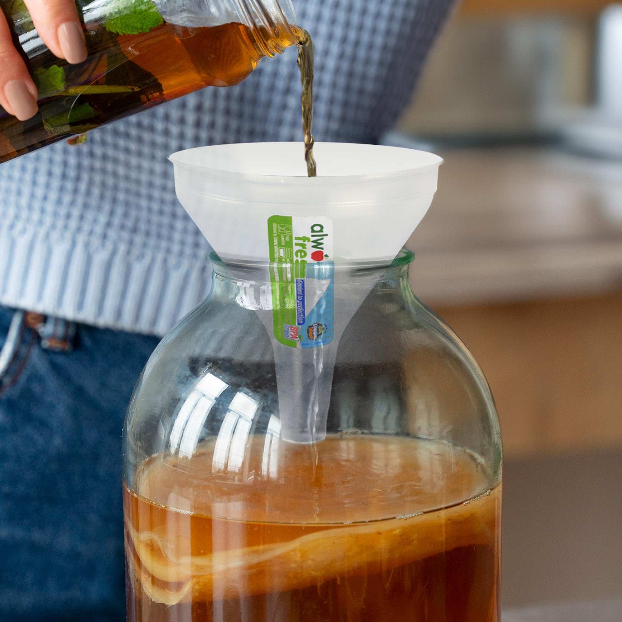 Compac Home Small Funnel - Natural - Clear - Food Storage, Portion Control, Dishwasher Safe, Microwave Safe