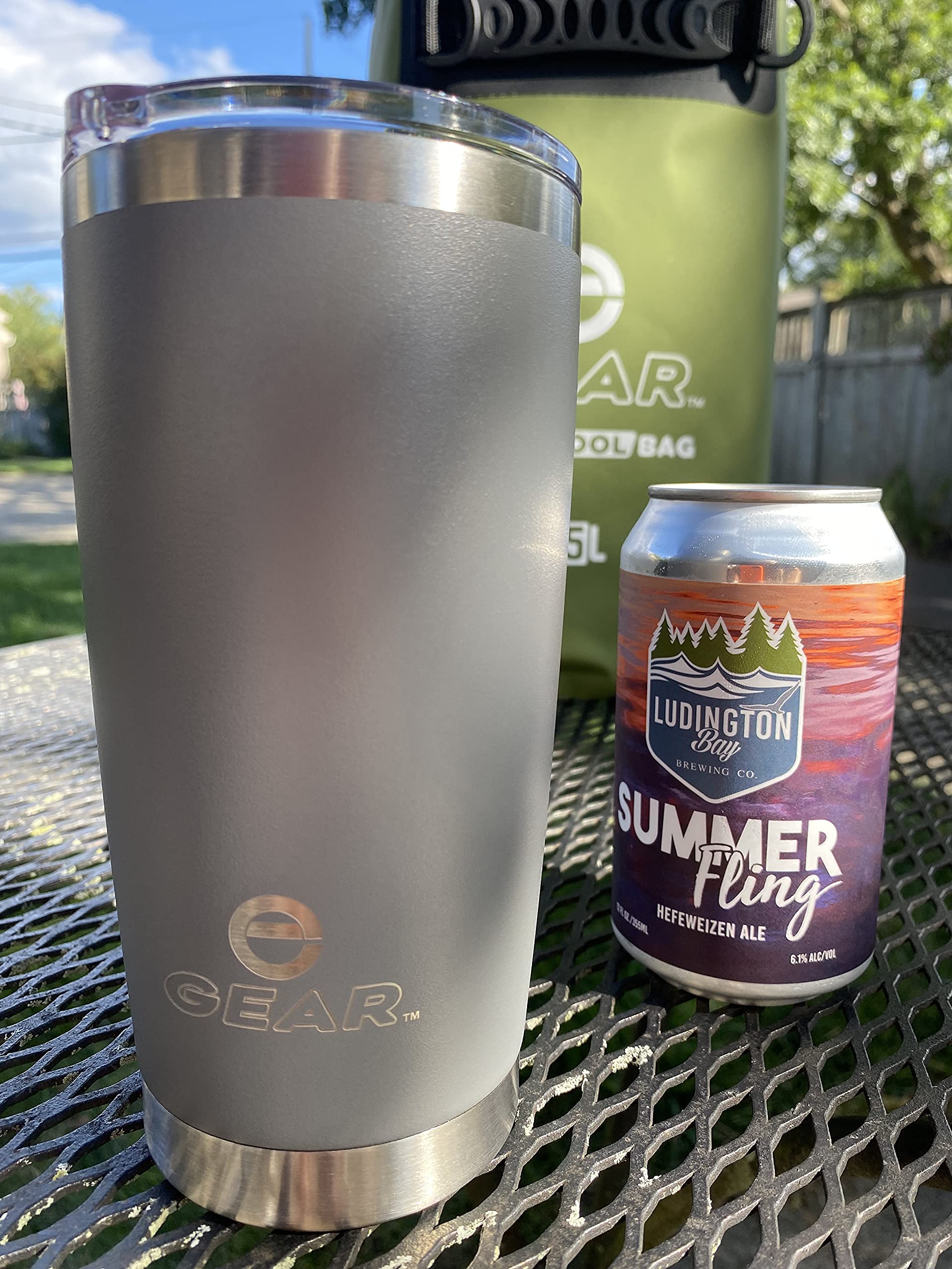 Enthusiast Gear 20 Oz Tumbler With Magnetic Slider Lid, Stainless Steel, Vacuum Insulated For Hot And Cold Drinks (Grey, 20 Oz)