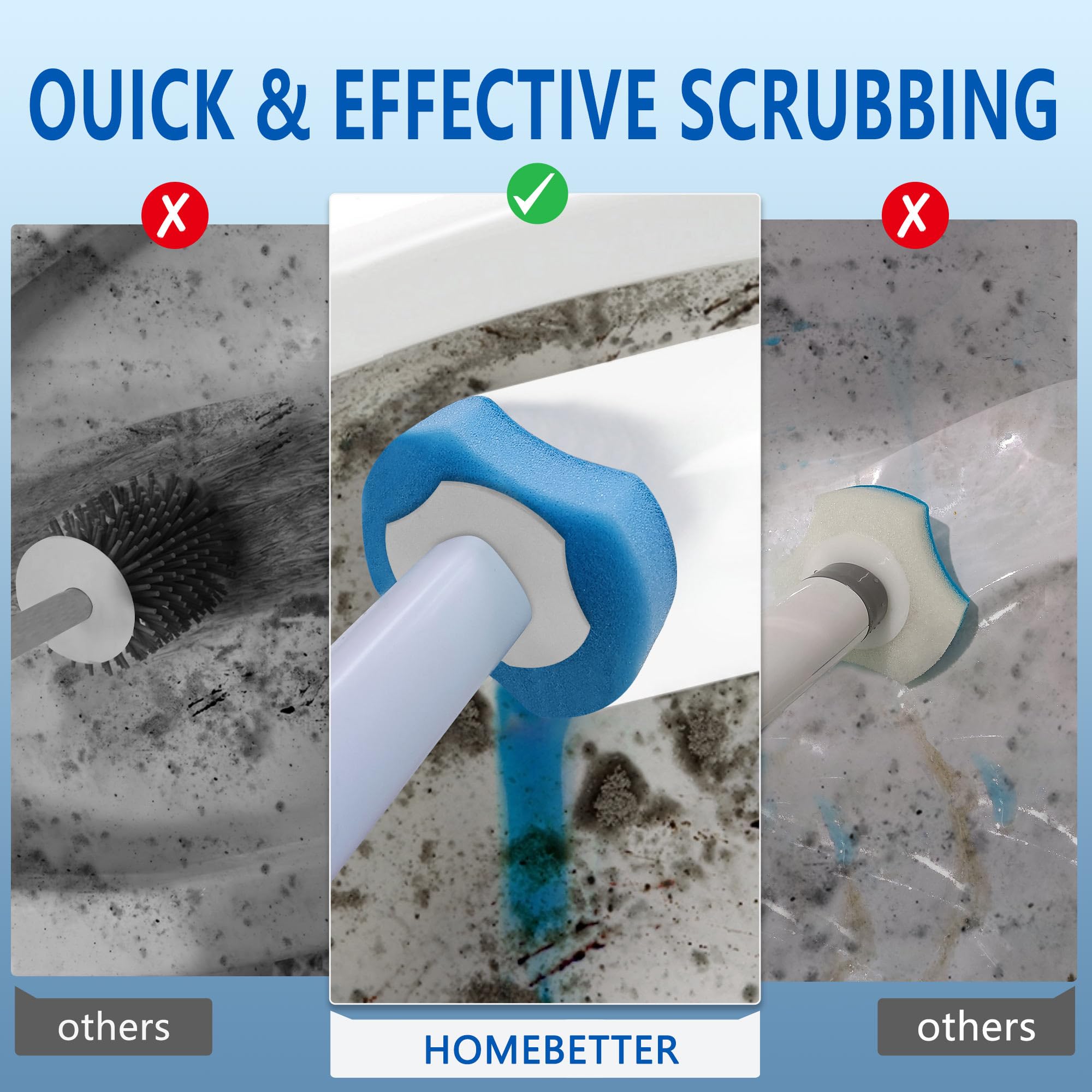 Disposable Toilet Bowl Brush And Holder, Toilet Cleaning System-2 Toilet Bowl Wand, 2 Storage Caddy&72 Toilet Brush Refills For