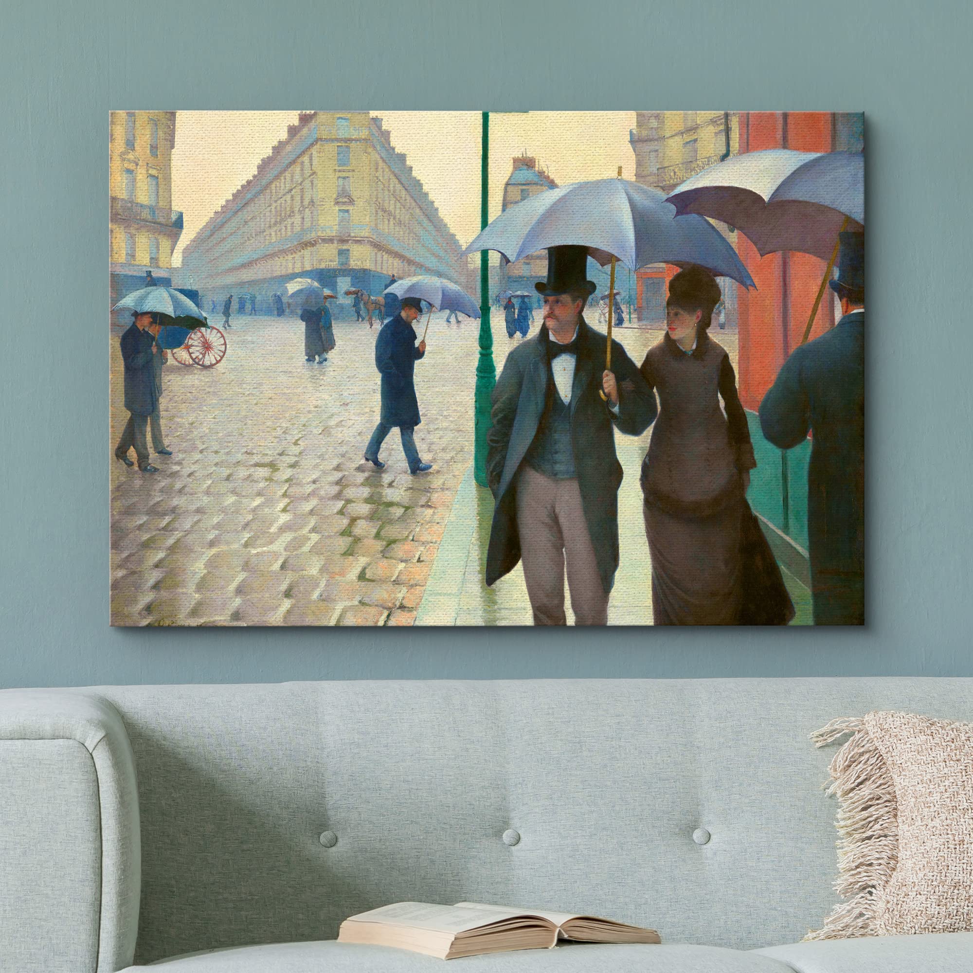 Wall26 Framed Canvas Print Wall Art Rainy Day By Gustave Caillebotte Nature Wilderness Illustrations Fine Art Traditional Scenic