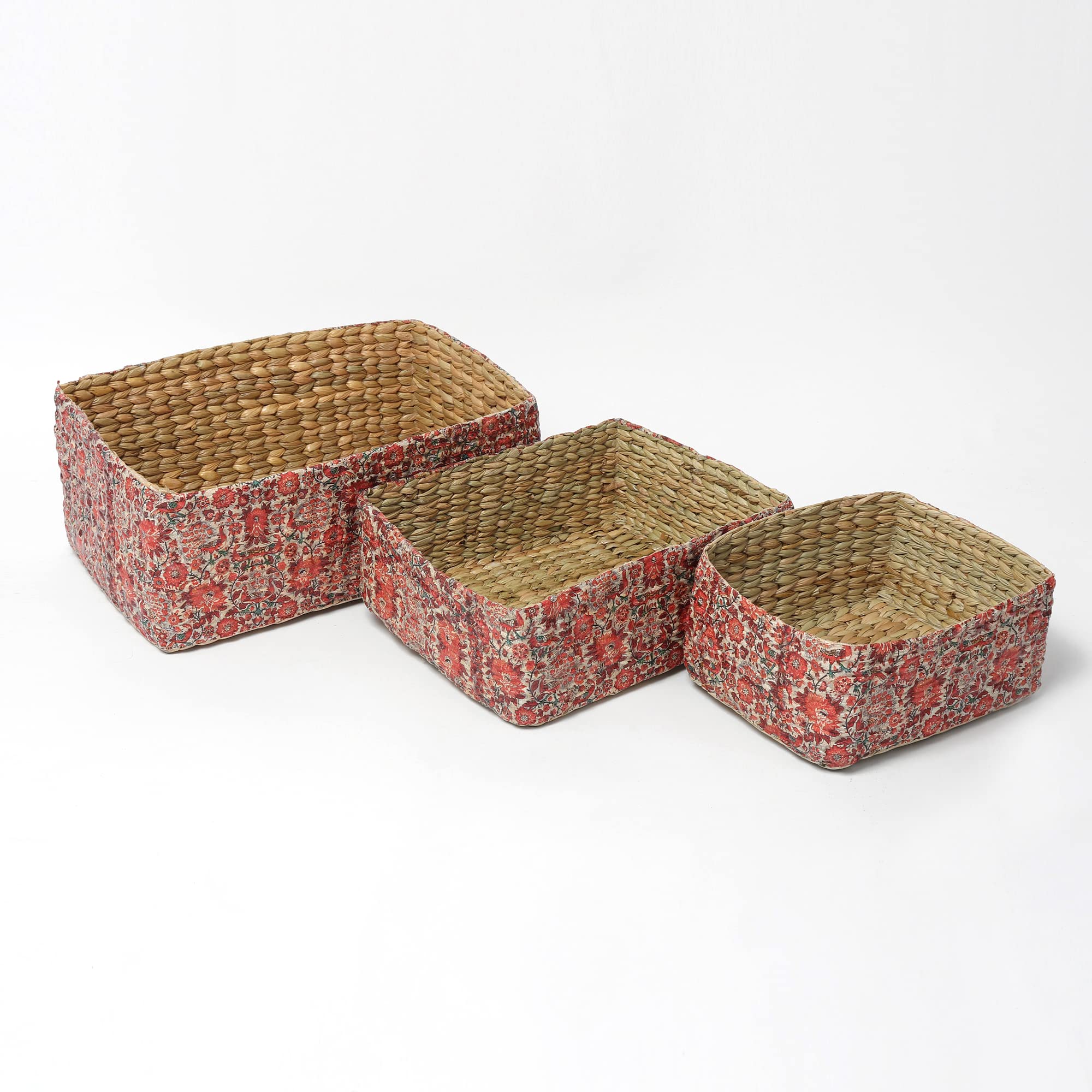 Habere India-All the Cultures Fabricating India Cane Basket | Gift Hamper Basket | Wardrobe Basket | Jute Baskets | Bathroom Org