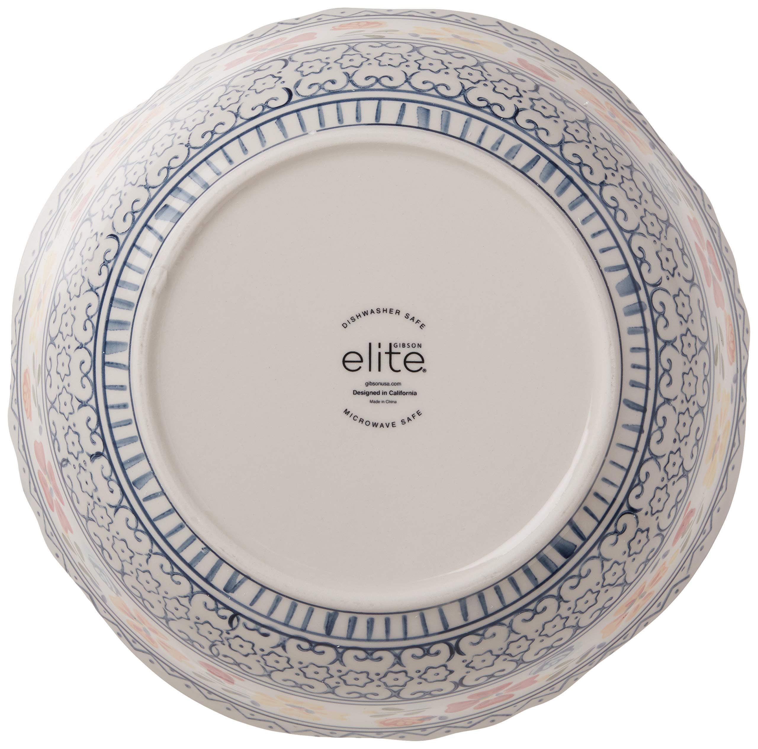 Gibson Elite Hand-Painted Dinnerware Set, 2-Piece Serving Bowls, Luxembourg