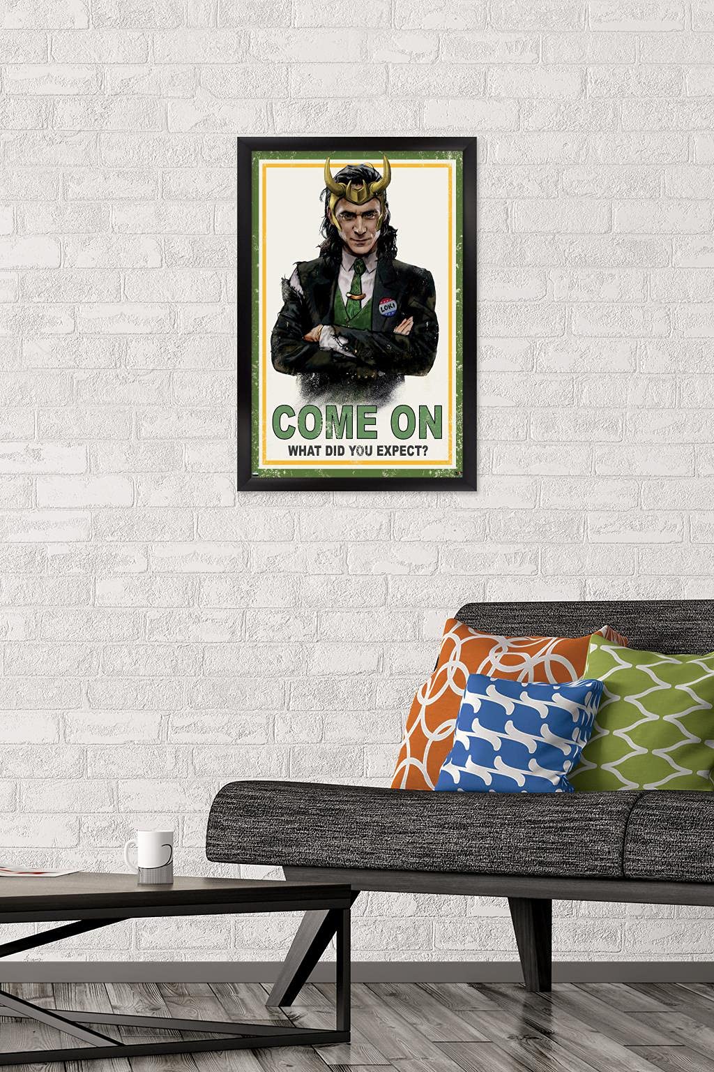Trends International Marvel Loki-What Did You Expect Wall Poster, 14.725'' X 22.375'', Black Framed Version
