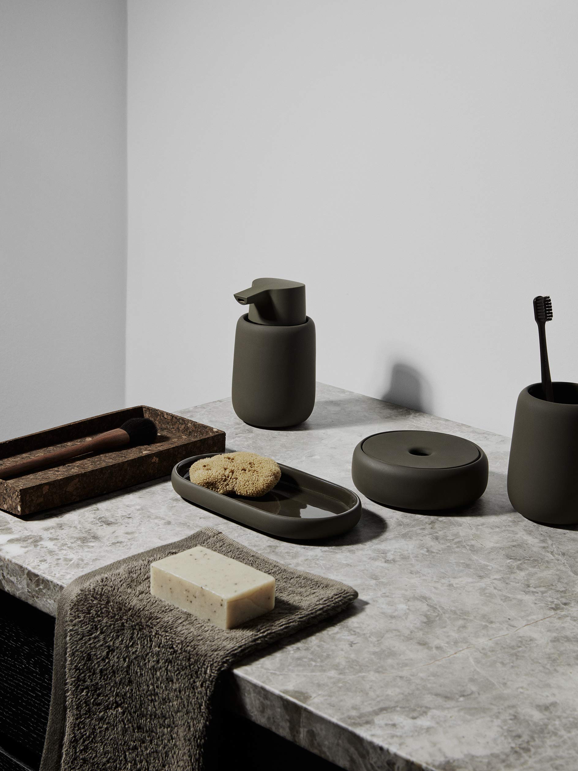 Blomus Toothbrush Mug, Ceramic And Silicone, Magnet, H 11 Cm,  8,5 Cm, V 0,3 L