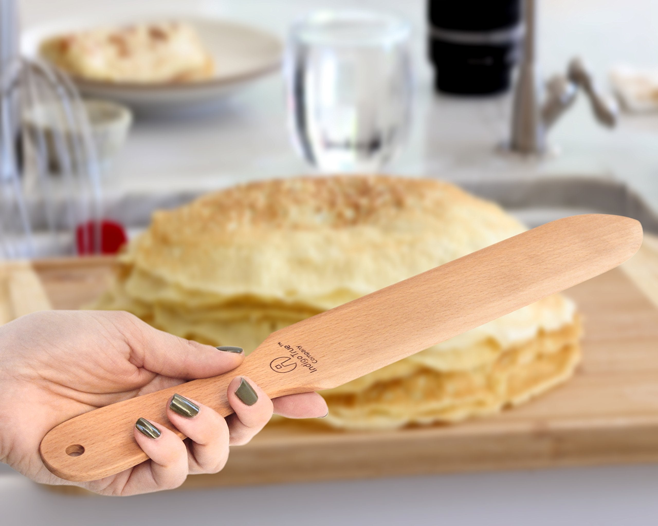 The Original Crepe Spreader And Spatula Kit - 2 Piece Set (6    Spreader And 14    Spatula) Convenient Size To Fit Large Crepe P