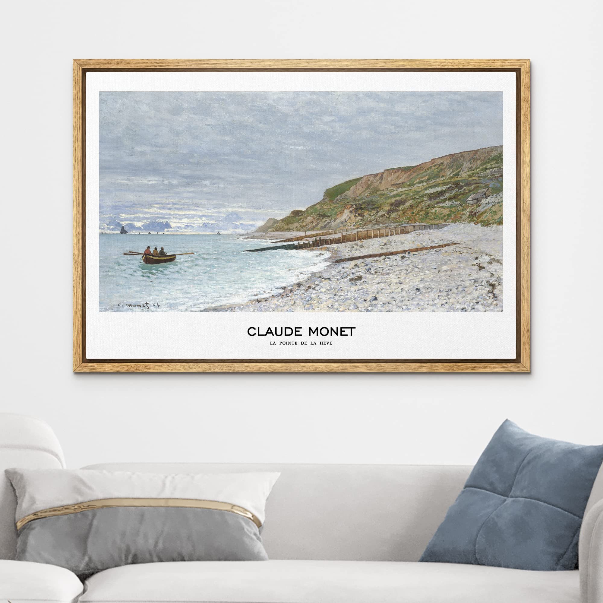 Wall26 Framed Canvas Print Wall Art La Pointe De La Heve By Claude Monet Historic Classical Illustrations Fine Art Decorative Vi