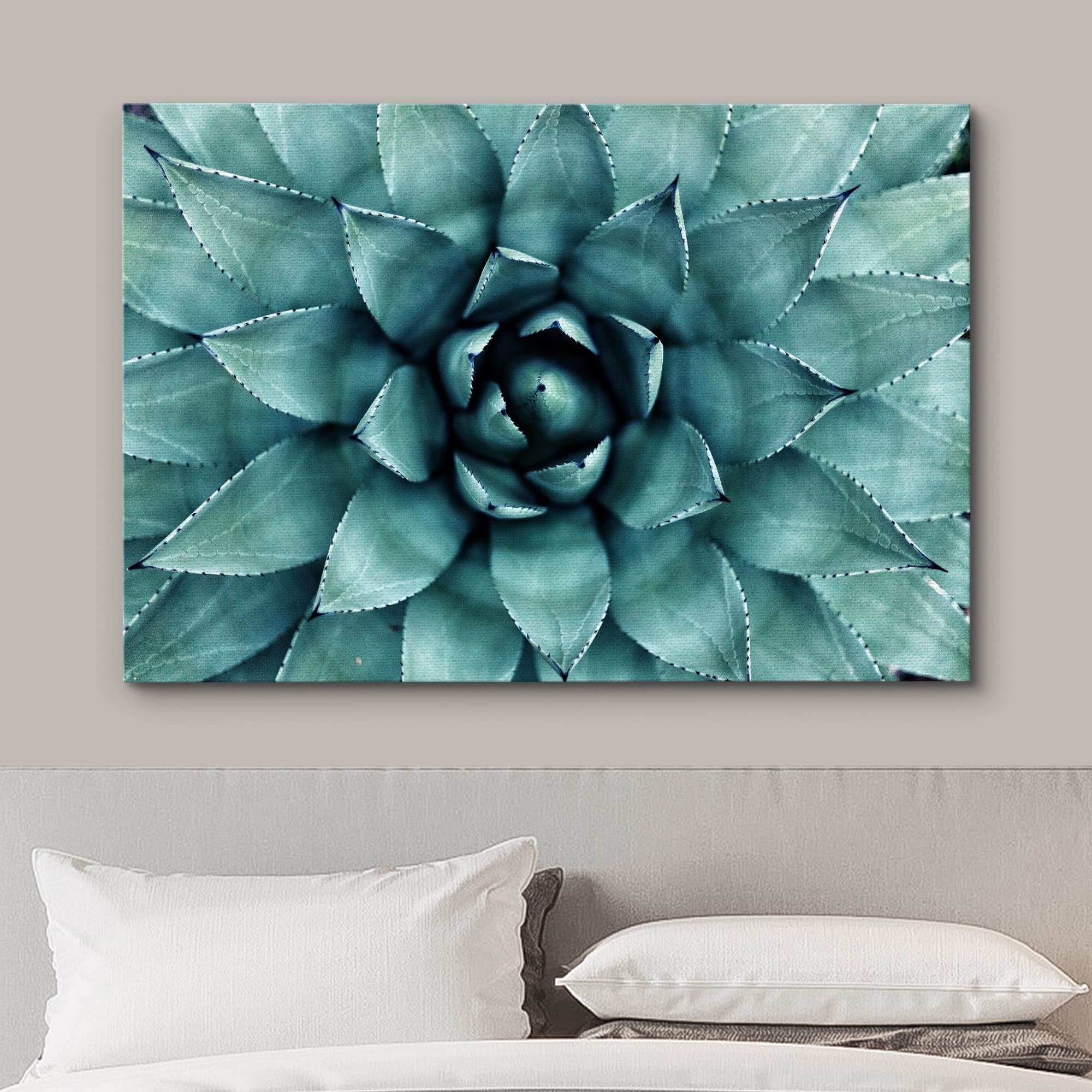 Wall26 Canvas Print Wall Art Closeup Of Teal Rose Succulent Floral Plants Photography Realism Rustic Scenic Colorful Multicolor