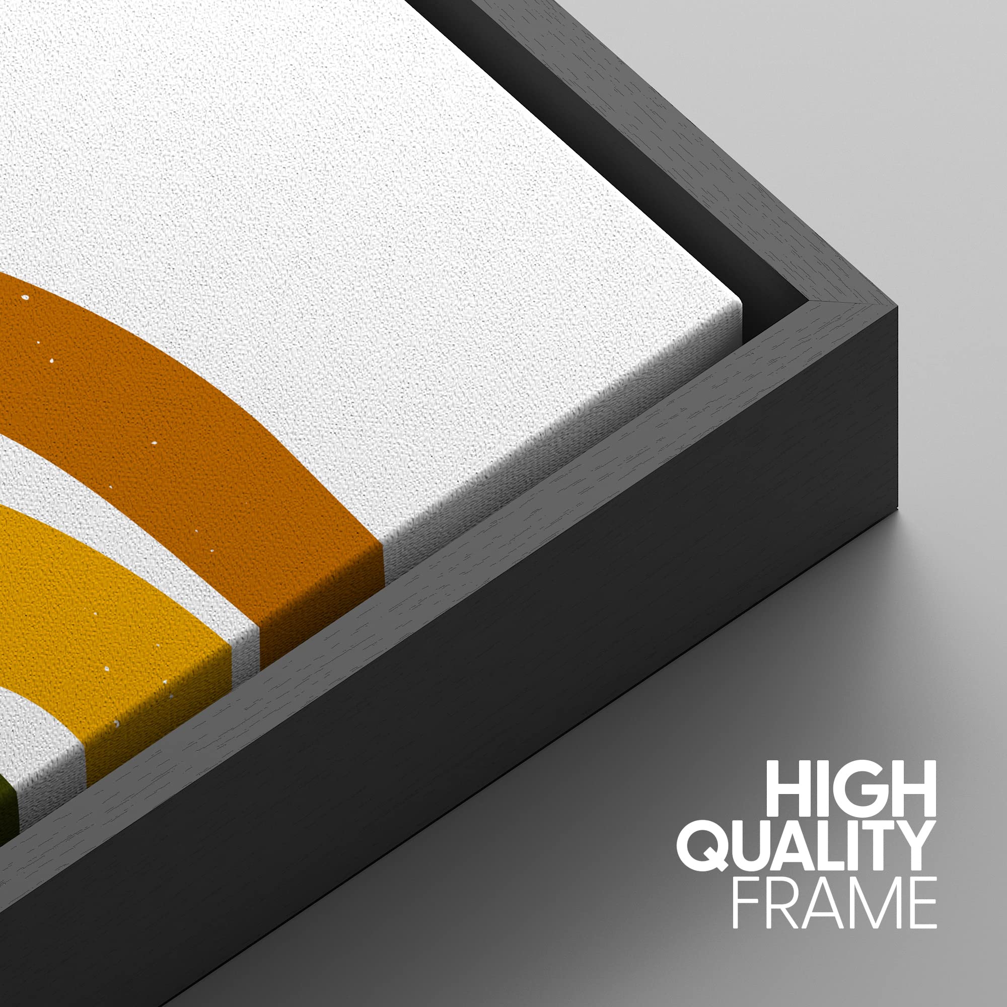 Idea4Wall Framed Wall Art Print Set Red & Orange Arcs With Abstract Shapes Geometric Flower Illustrations Modern Art Rustic Colo