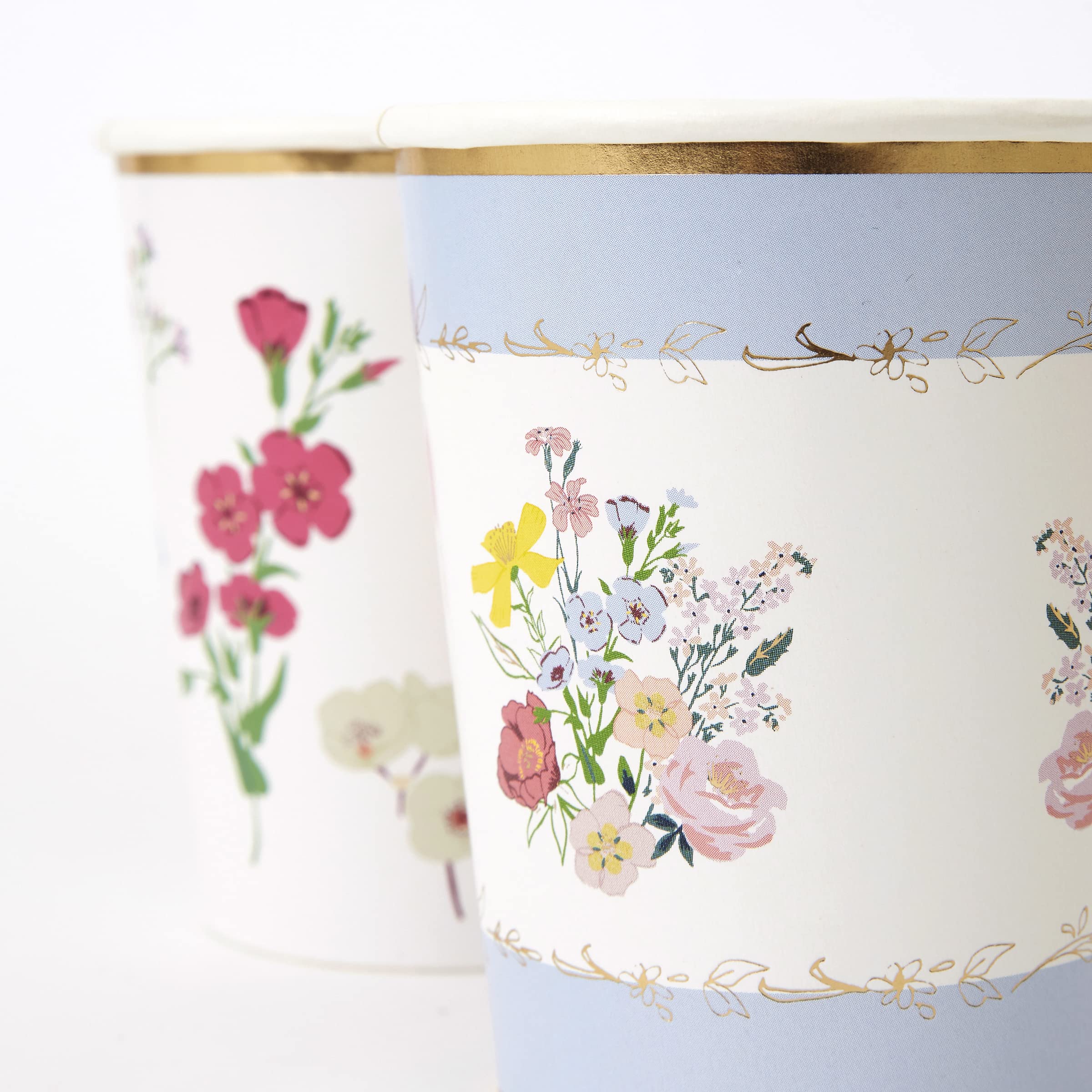 Meri Meri Flower Cups (Pack Of 8), Floral Paper Cups, 9Oz Disposable Party Cups, Garden Party Cups Sized For Kids & Adults, Idea