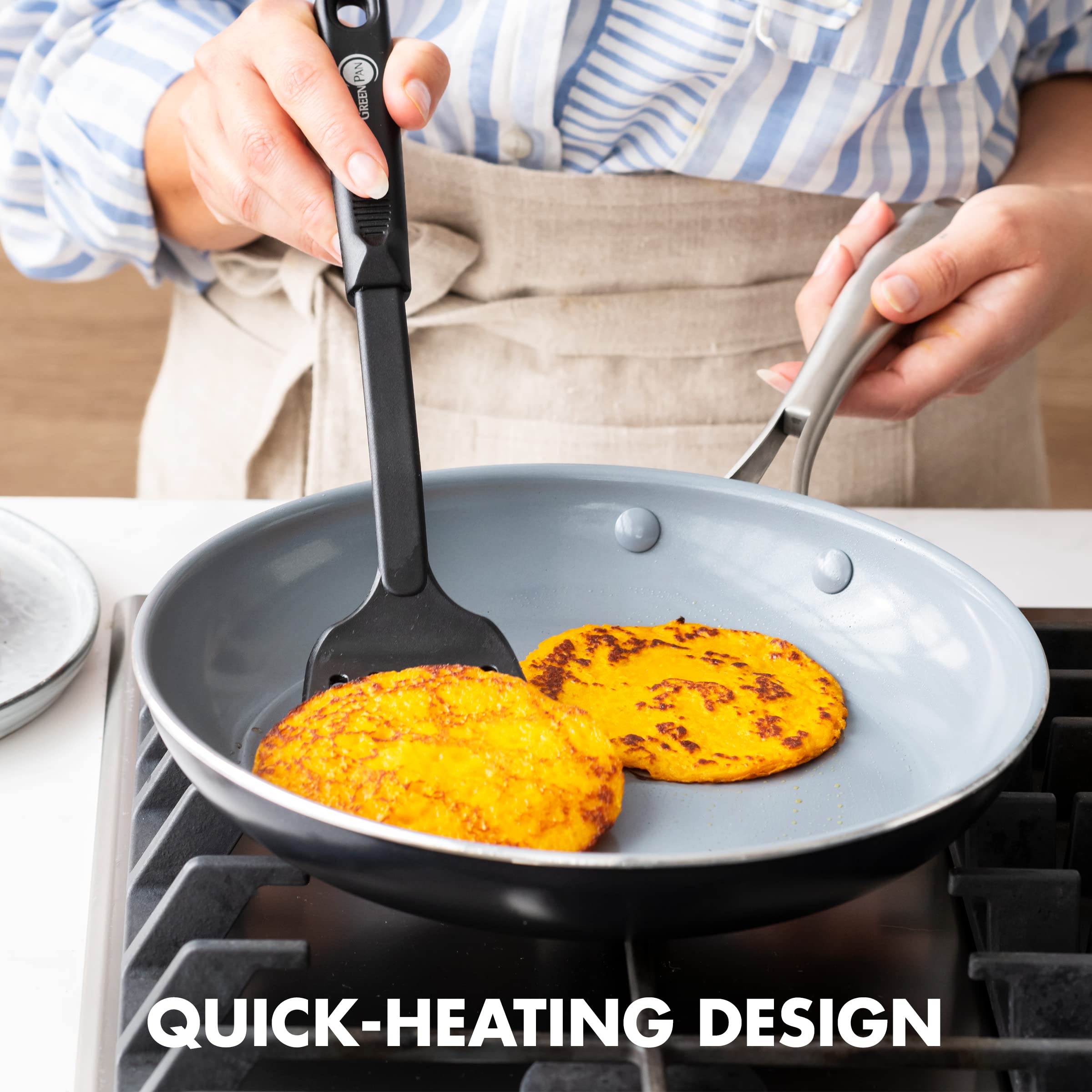 Greenpan Swift Healthy Ceramic Nonstick, 10'' Frying Pan Skillet, Stainless Steel Handle, Pfas-Free, Dishwasher Safe, Oven Safe,