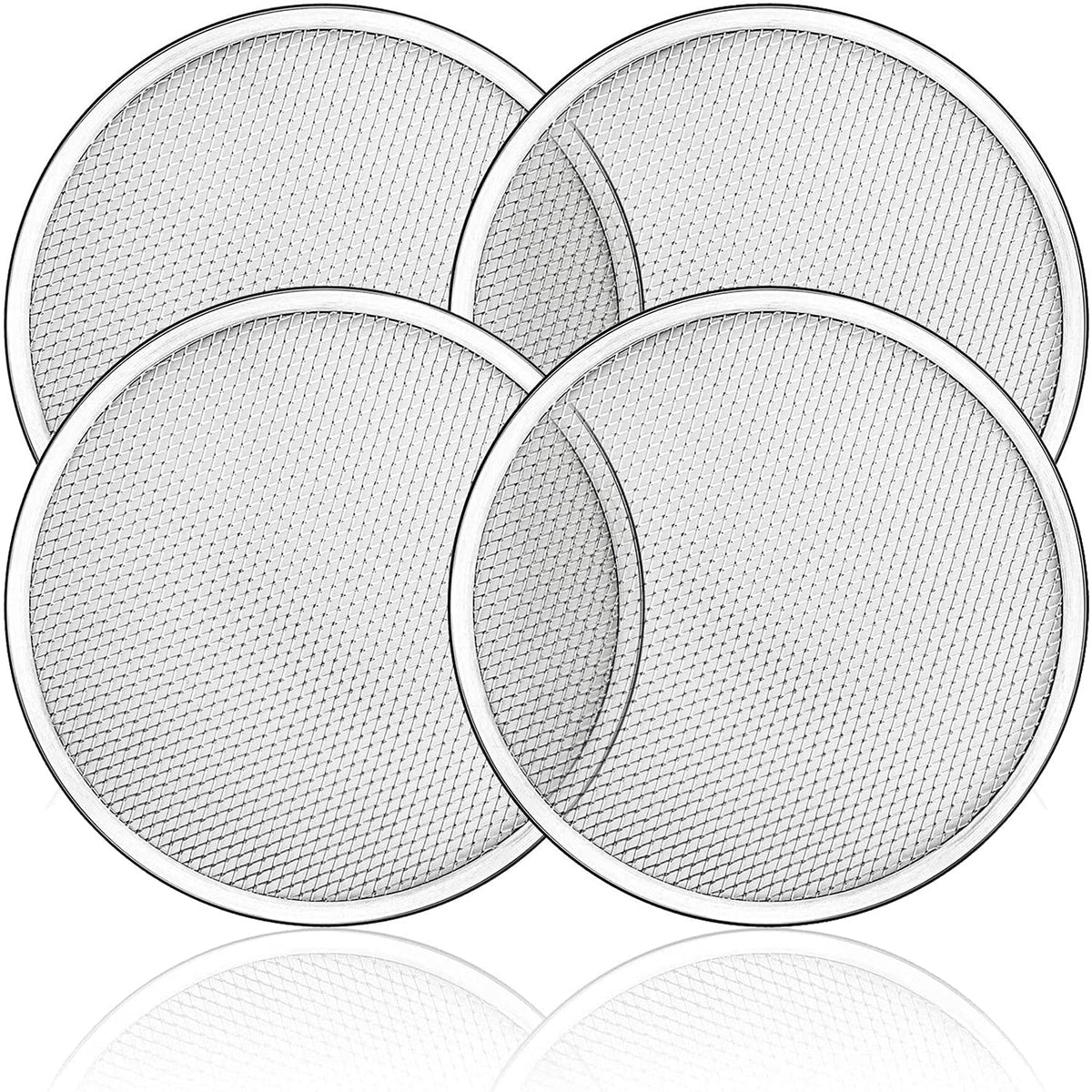 Tosnail 4 Pack 10 Inches Seamless Aluminum Pizza Screen Pizza Pan With Holes Pizza Mesh