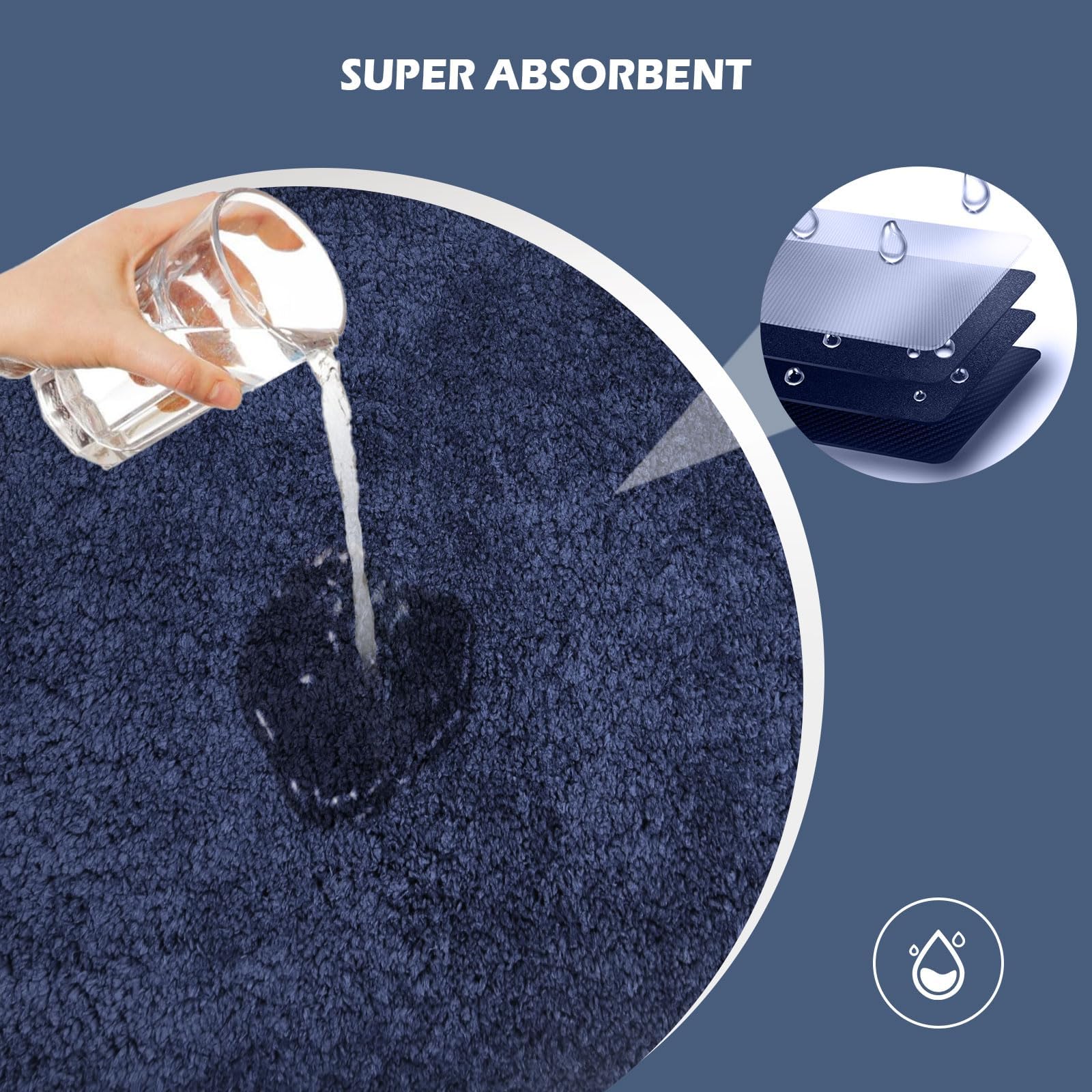 Baahrnom Bathroom Rugs Sets 3 Piece With Toilet Cover Adjustable Bath Rug Set With Tpr Non Slip Rubber Backing Solid Tufted Bath