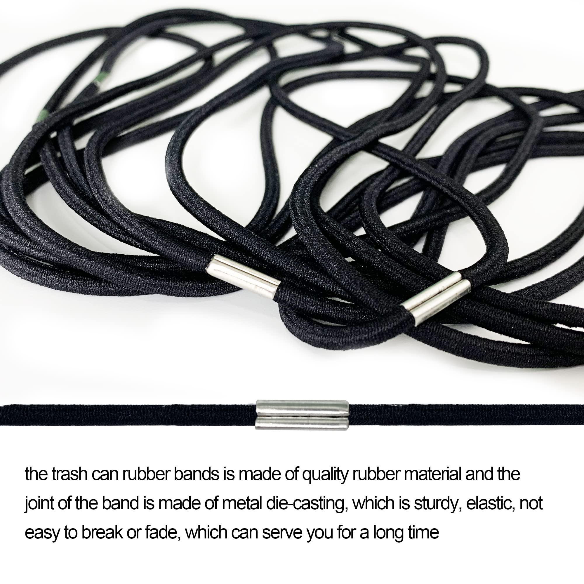 12Pcs Trash Can Bands For 13-30 Gallon Garbage Can 4.7Ft Rubber Trash Bag Holder Durable Elastic Trash Can Bungee For Home Kitch