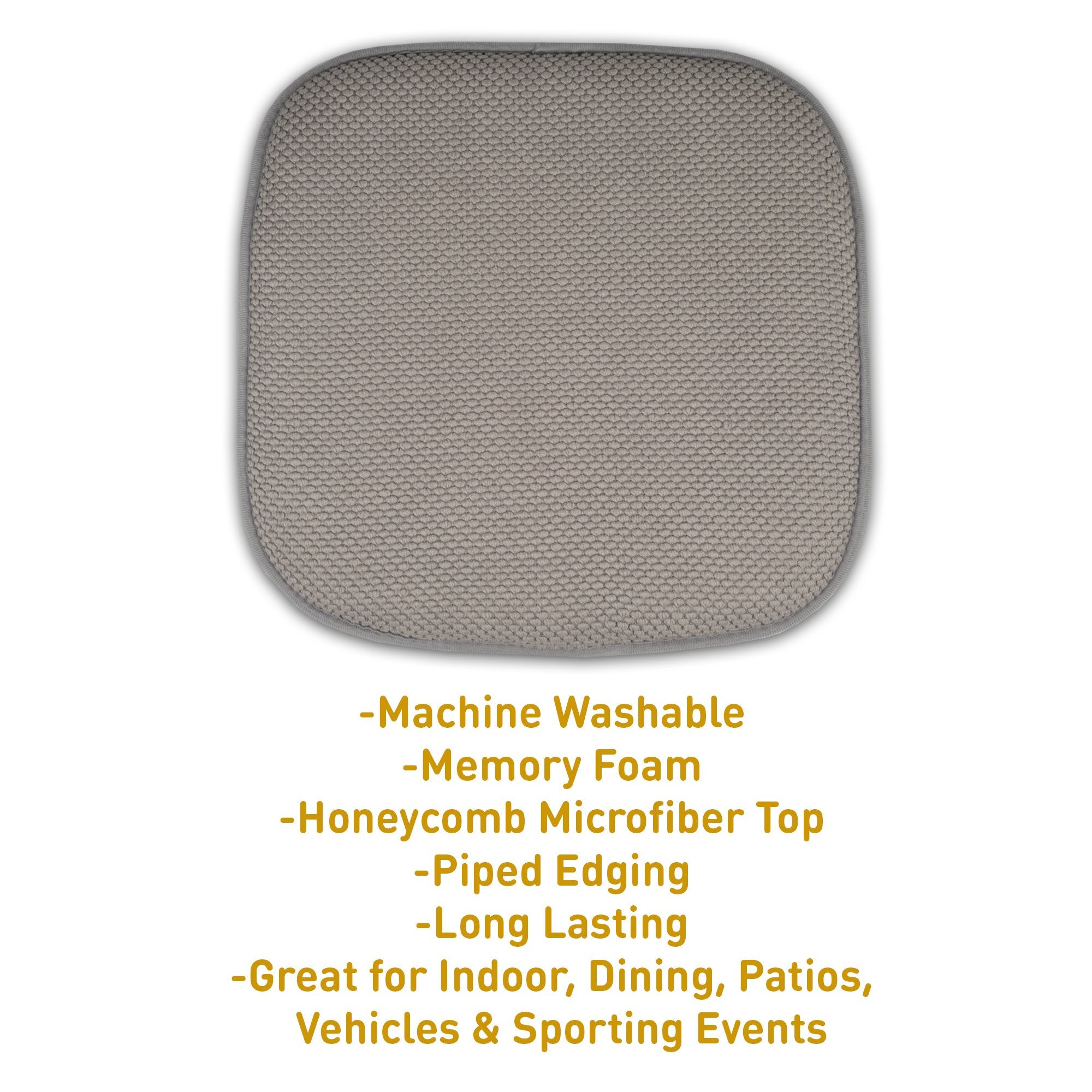 Sweet Home Collection Cushion Memory Foam Chair Pads Honeycomb Nonslip Back Seat Cover 16 X 16 6 Pack Silver