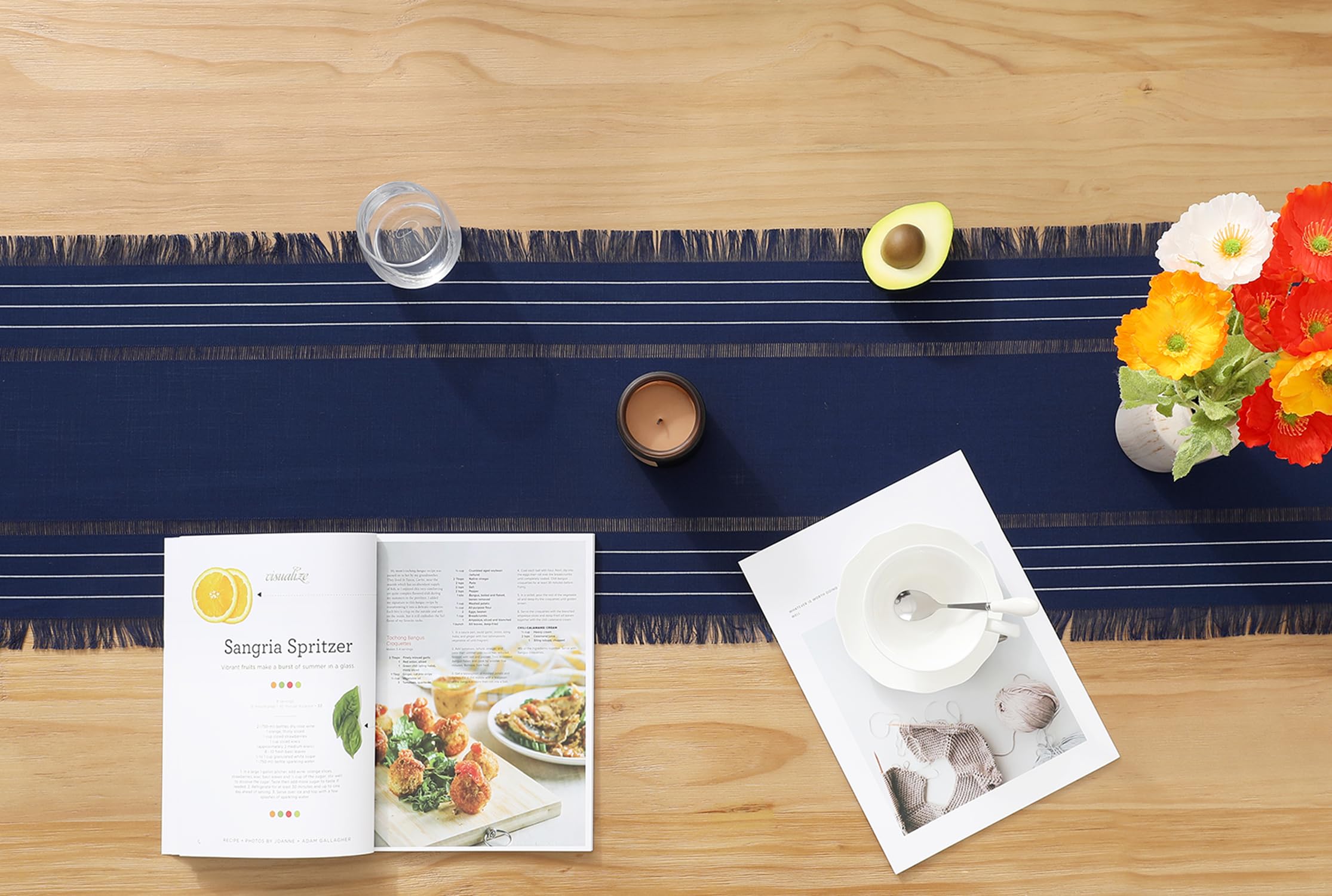 Chassic Farmhouse Style Table Runners, Rustic Boho 108 Inches Long Table Runner For Dining Room,Holiday, Party And Wedding Table