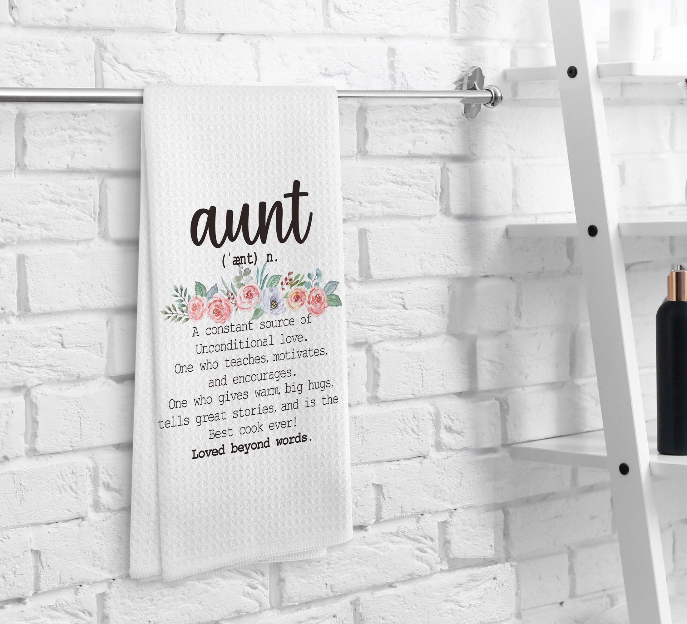 NOQL Aunt Gifts Kitchen Towels and Dishcloths, Aunt Gifts from Niece Nephew, Best Aunt Ever Gifts, Gifts for Aunt Hand Towels Te