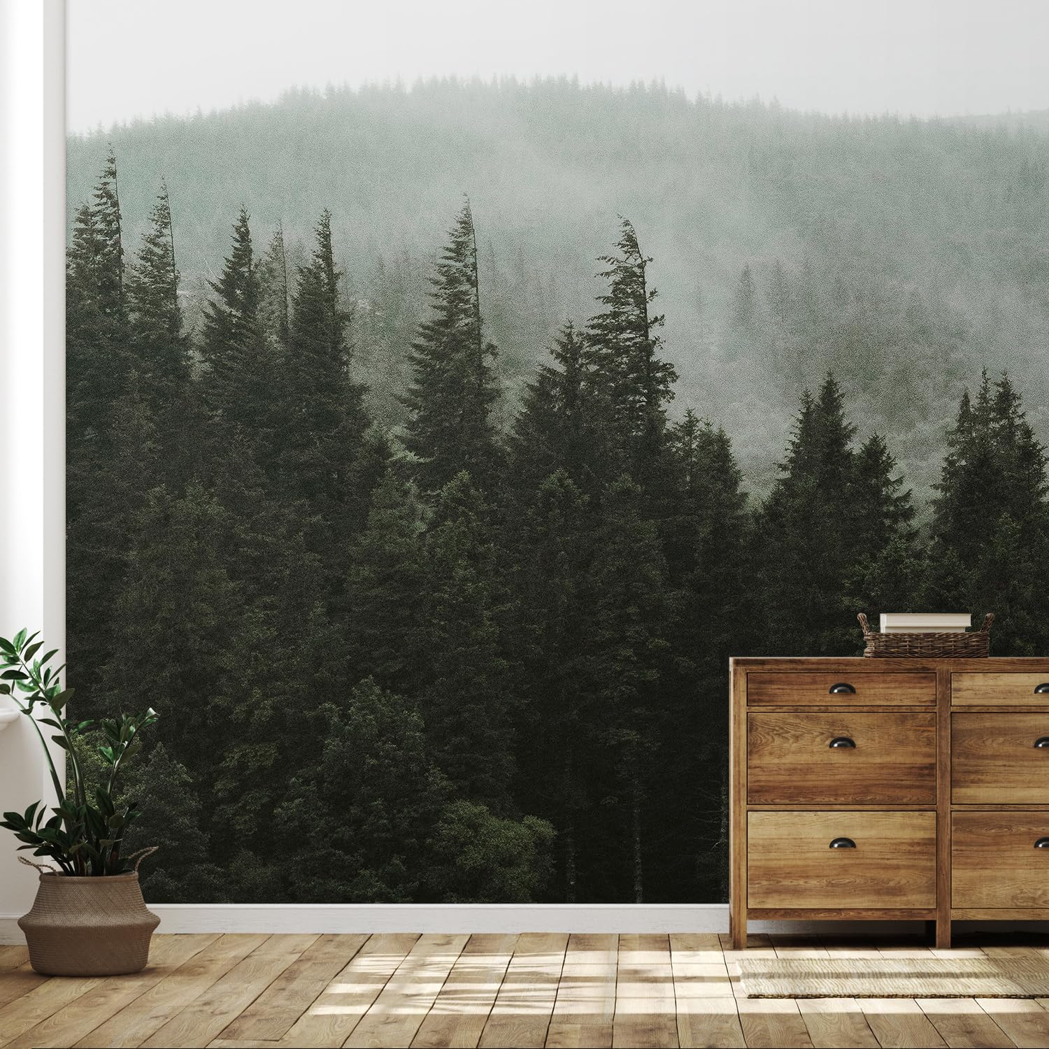 SIGNFORD Wall Mural Woodland Nursery Decor Forest Removable Wallpaper Wall Sticker for Bedroom Living Room - 100x144 inches