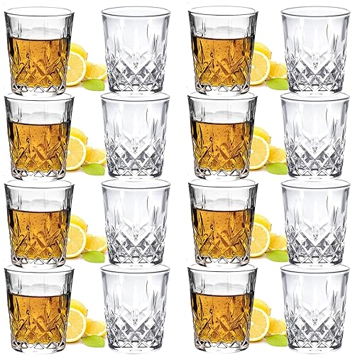 JAIEF 1.7 OZ Tequila Shot Glasses Heavy Base Shot Glass  Crystal Cordial Glasses(Set of 16)