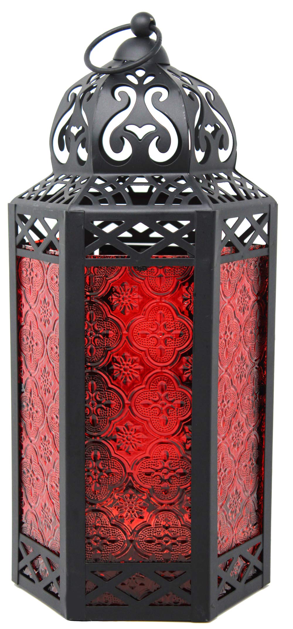VELA LANTERNS 12 Large Black Metal Decorative Moroccan Lantern Candle Holder Lamp - Indoor/Outdoor, Home Decor, Patio, Weddings,