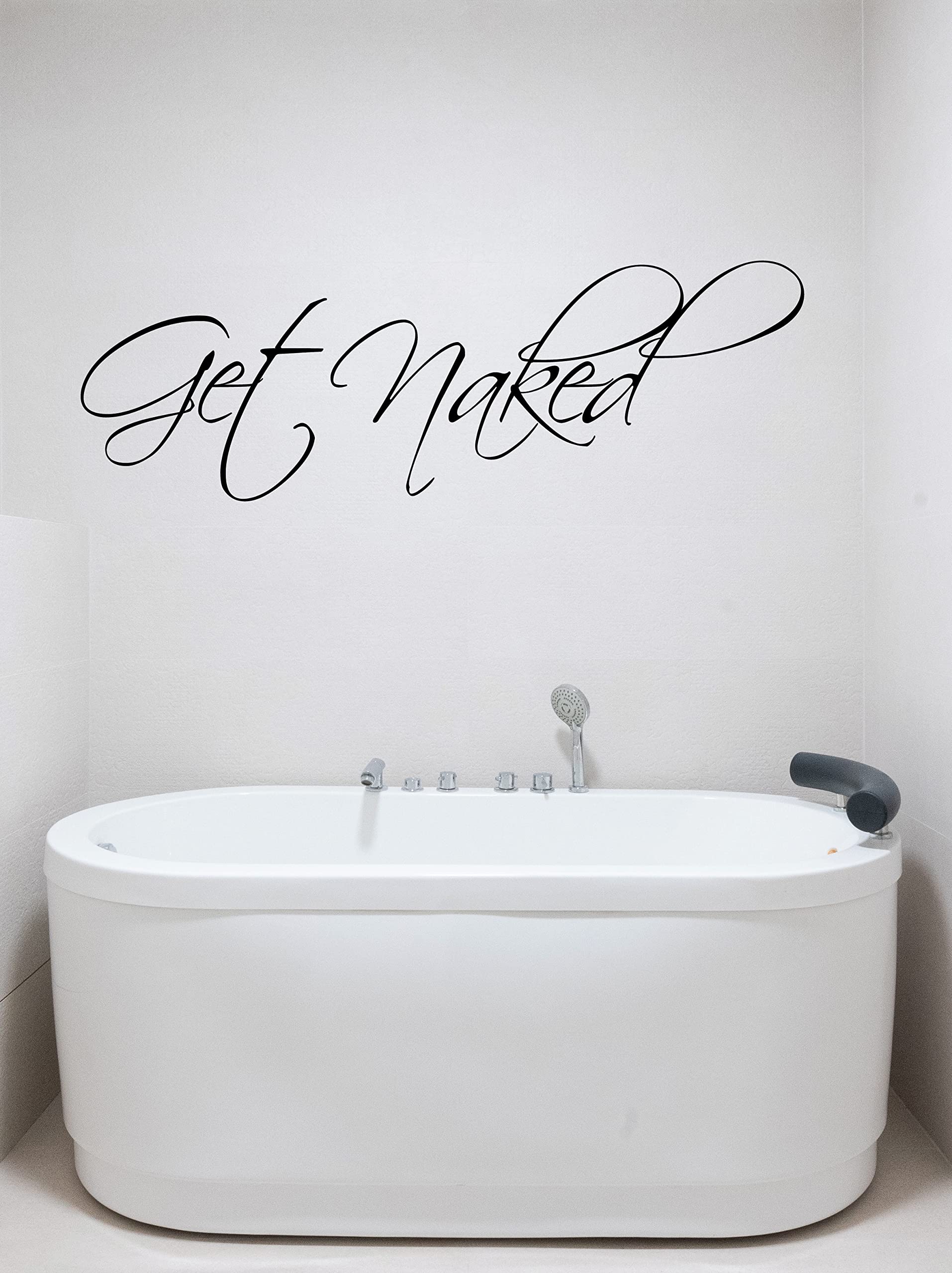 Get Naked Wall Decal Vinyl Bathroom Wall Art Stickers