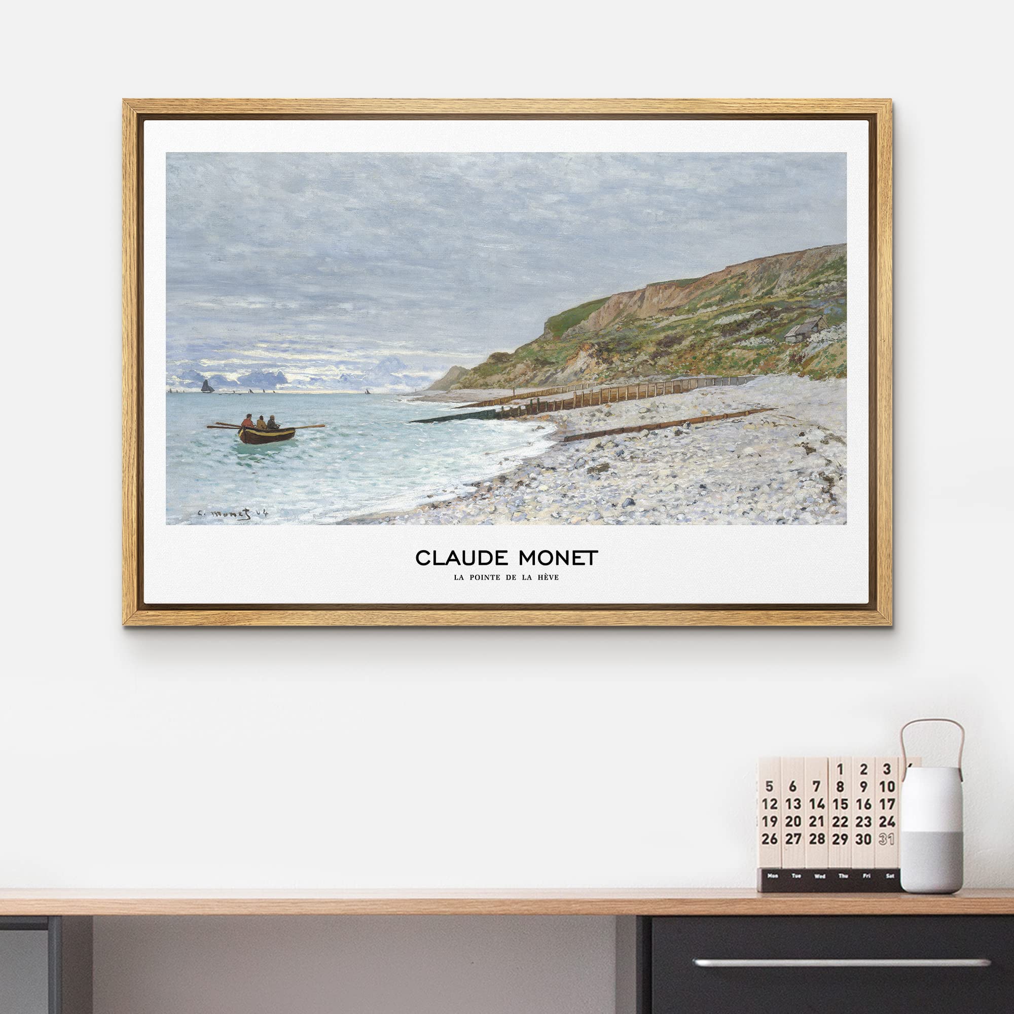 Wall26 Framed Canvas Print Wall Art La Pointe De La Heve By Claude Monet Historic Classical Illustrations Fine Art Decorative Vi