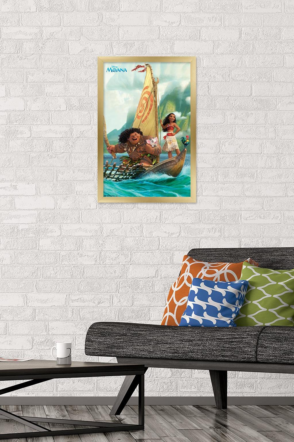 Trends International Disney Moana - Group Wall Poster, 14.72'' X 22.37'', Gold Framed Version
