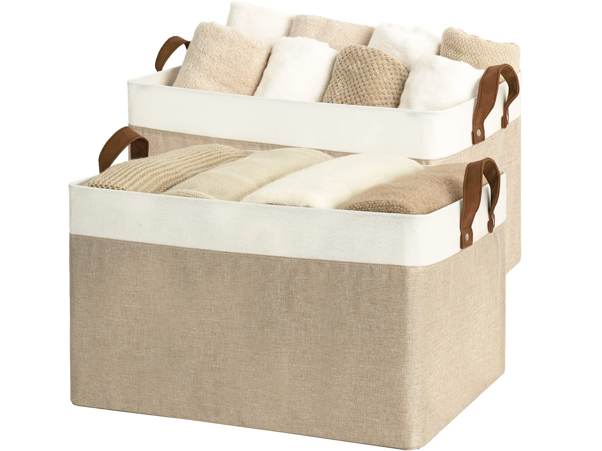 Storageworks Extra Large Storage Bins, Fabric Storage Bins For Shelves, Storage Baskets With Metal Frame, Closet Baskets And Bin