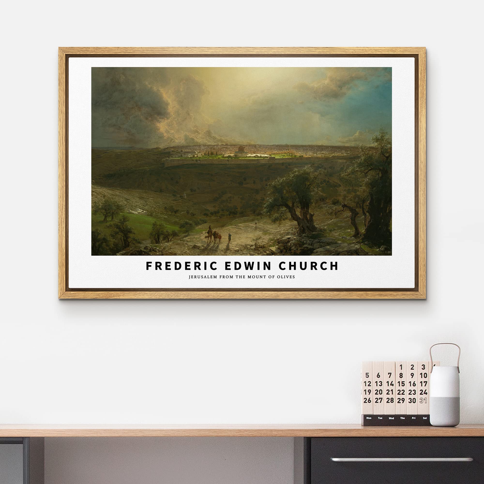 Wall26 Framed Canvas Print Wall Art Jerusalem From Mount Of Olives By Church Historic Classical Illustrations Fine Art Decorativ