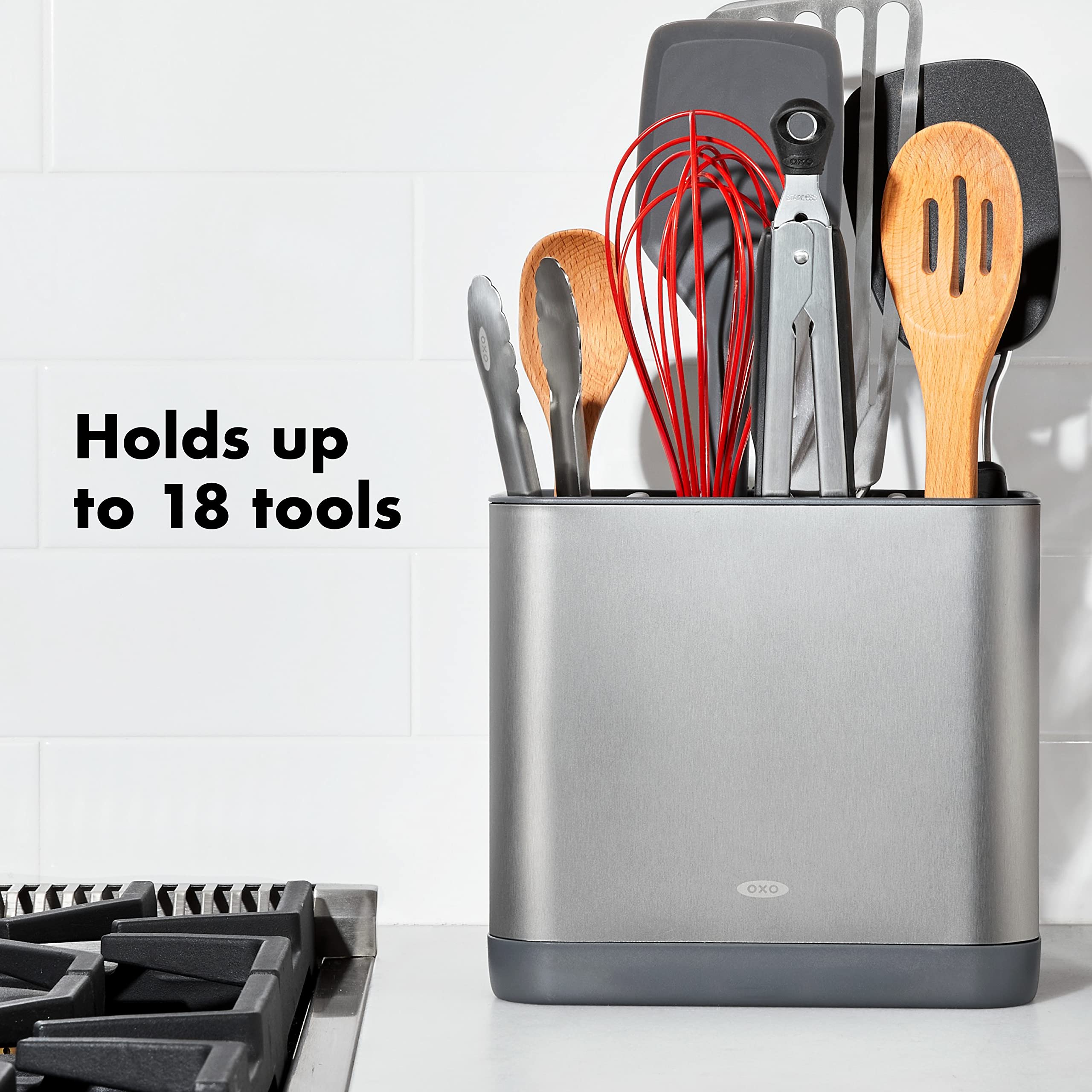 Oxo Good Grips Adjustable Stainless Steel Organizer, Large Utensil Holder