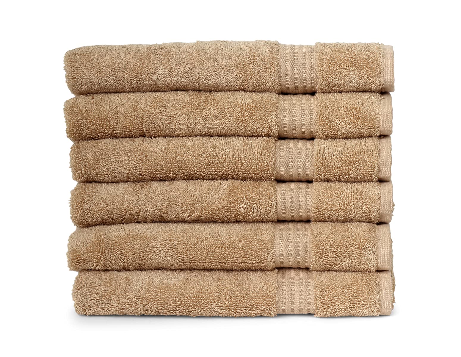 Towelselections Soft And Absorbent Towels Cotton For Bathroom Hotel Shower Spa Gym, 6 Hand Towels Beige