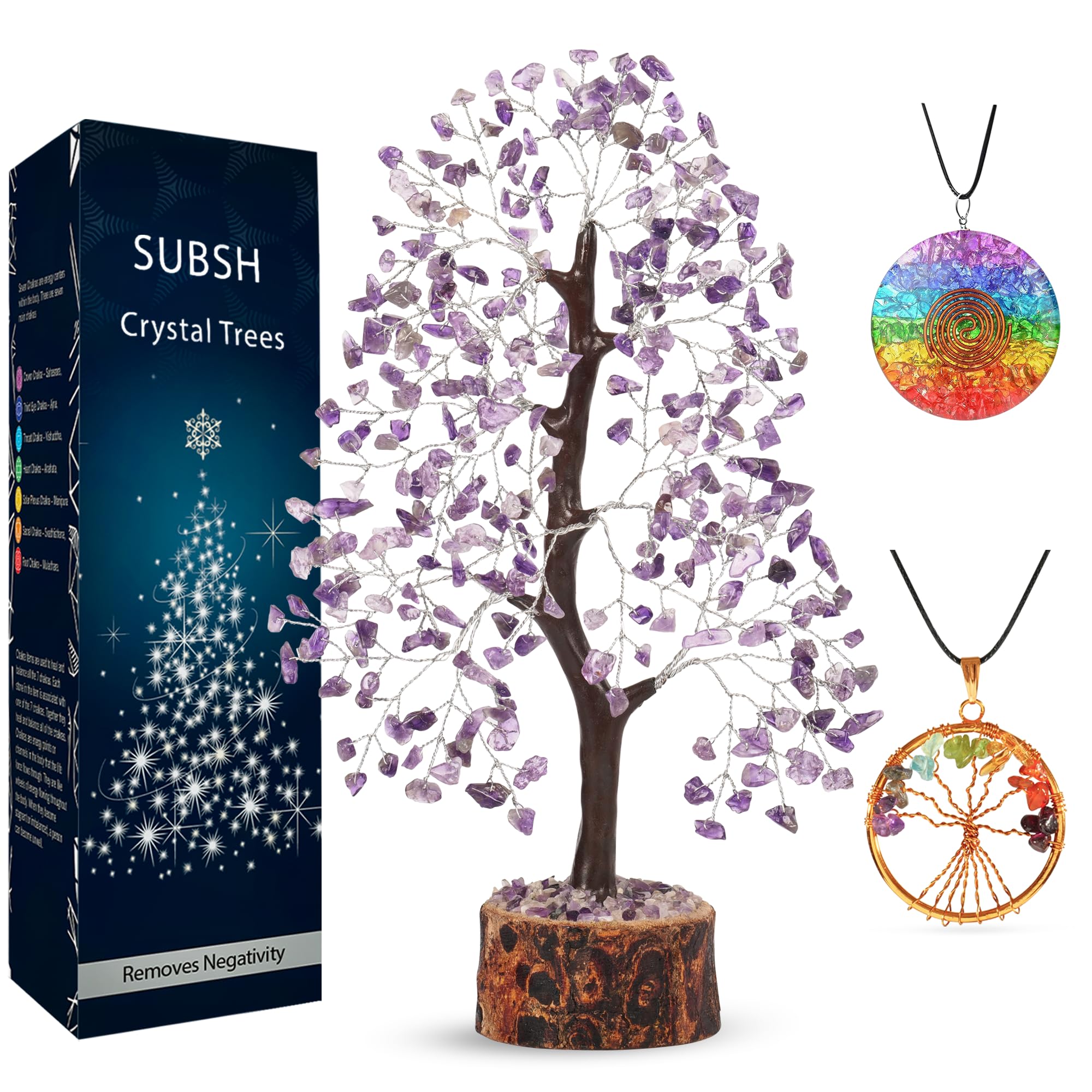 Turquoise Gemstone Crystal Tree, 2 Chakra Pendants, Crystals and Healing Stones, Birthday Gifts for Women, Gemstone Tree, Office